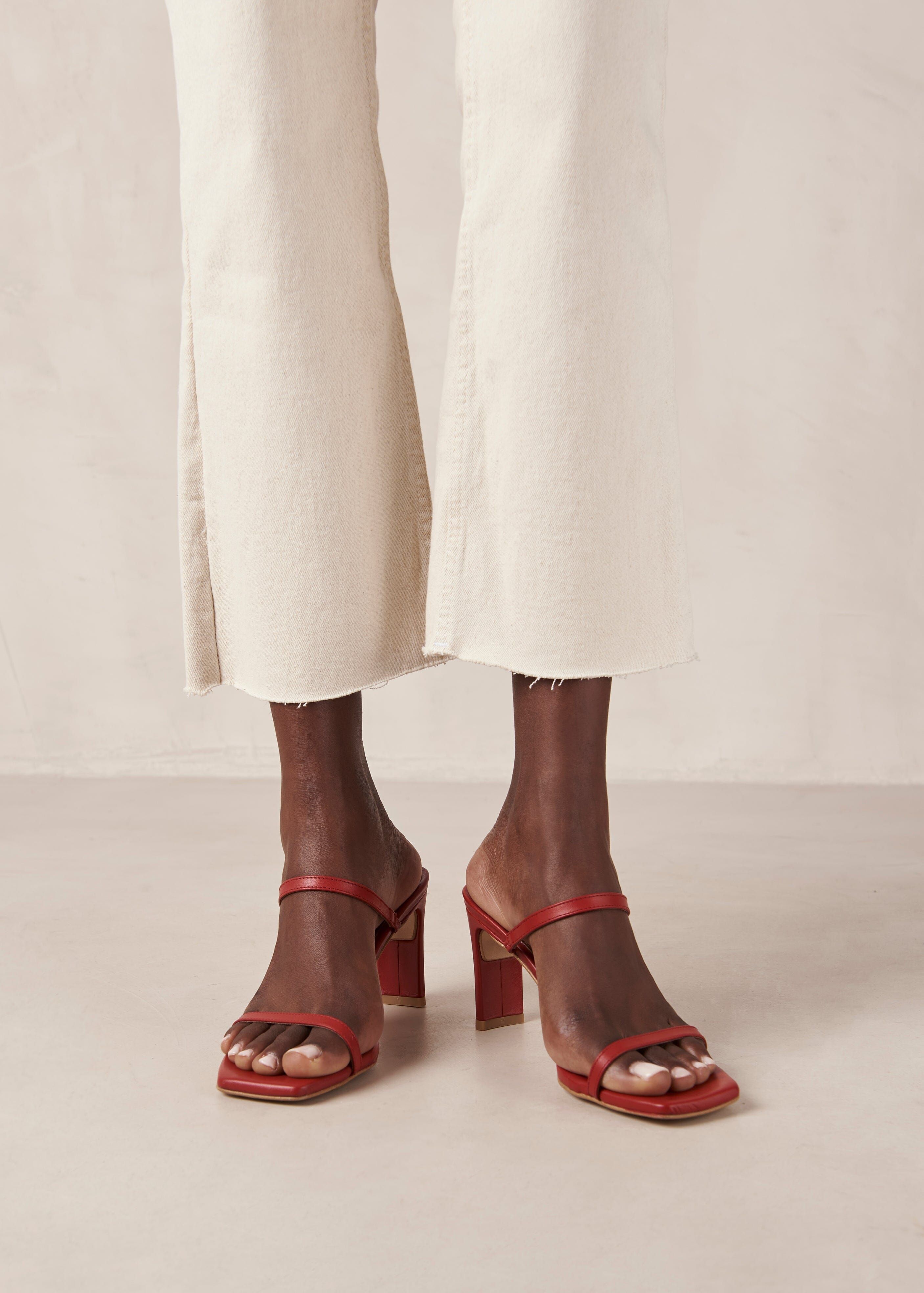 Cannes Red Leather Sandals sold by Alohas