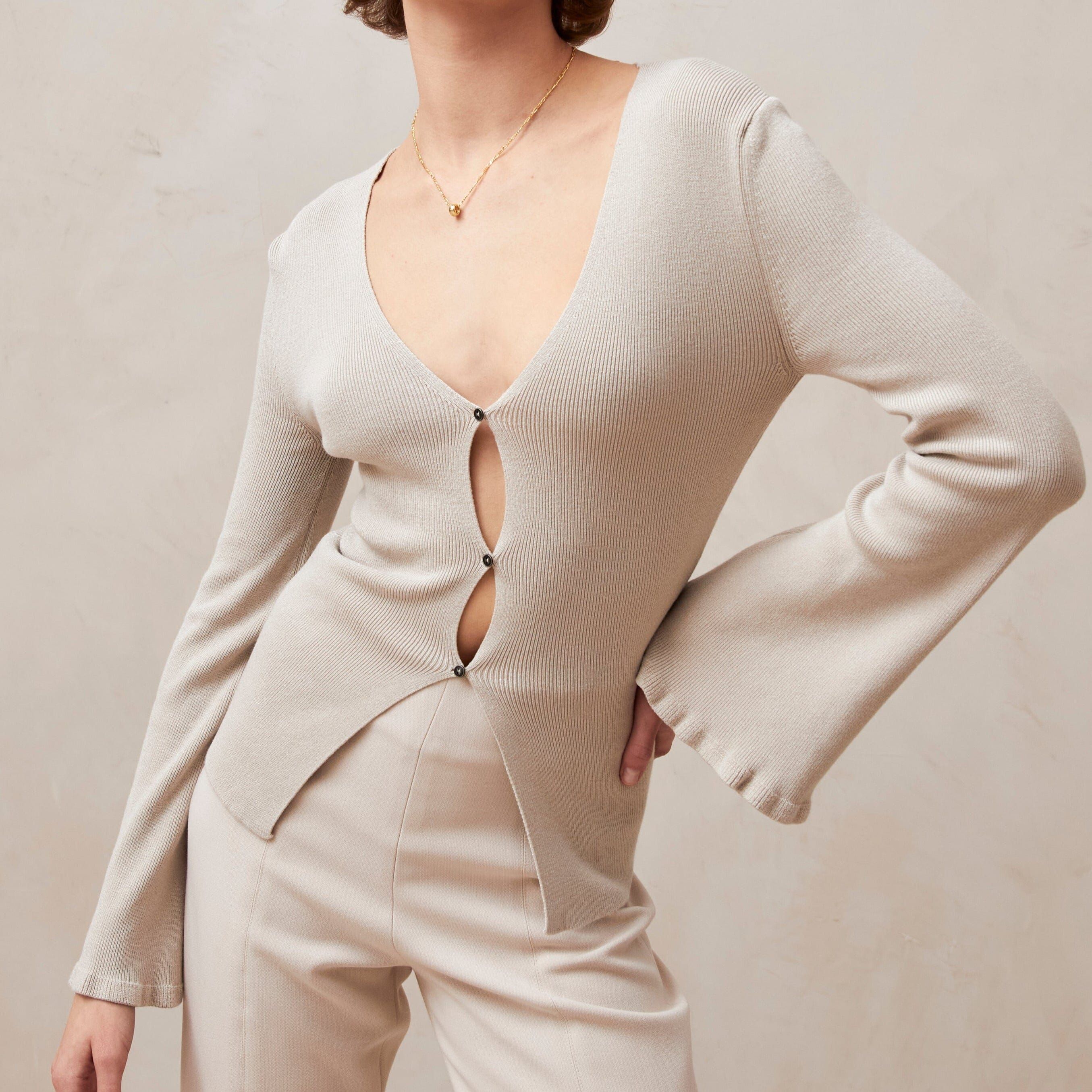 Nomi Sand Tricot Cardigan sold by Alohas product image thumbnail 3