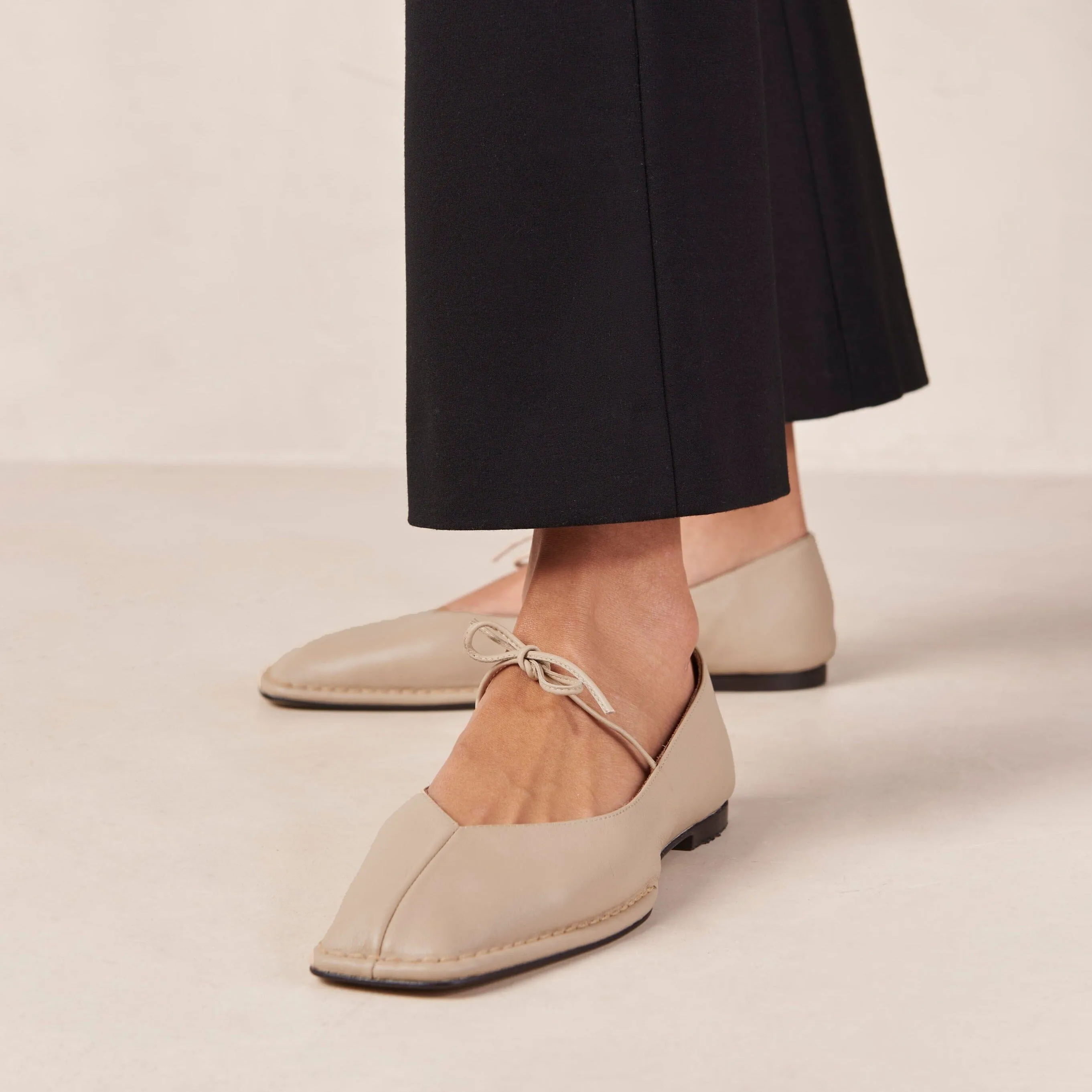 Sway Stone Beige Leather Ballet Flats sold by Alohas product image thumbnail 3