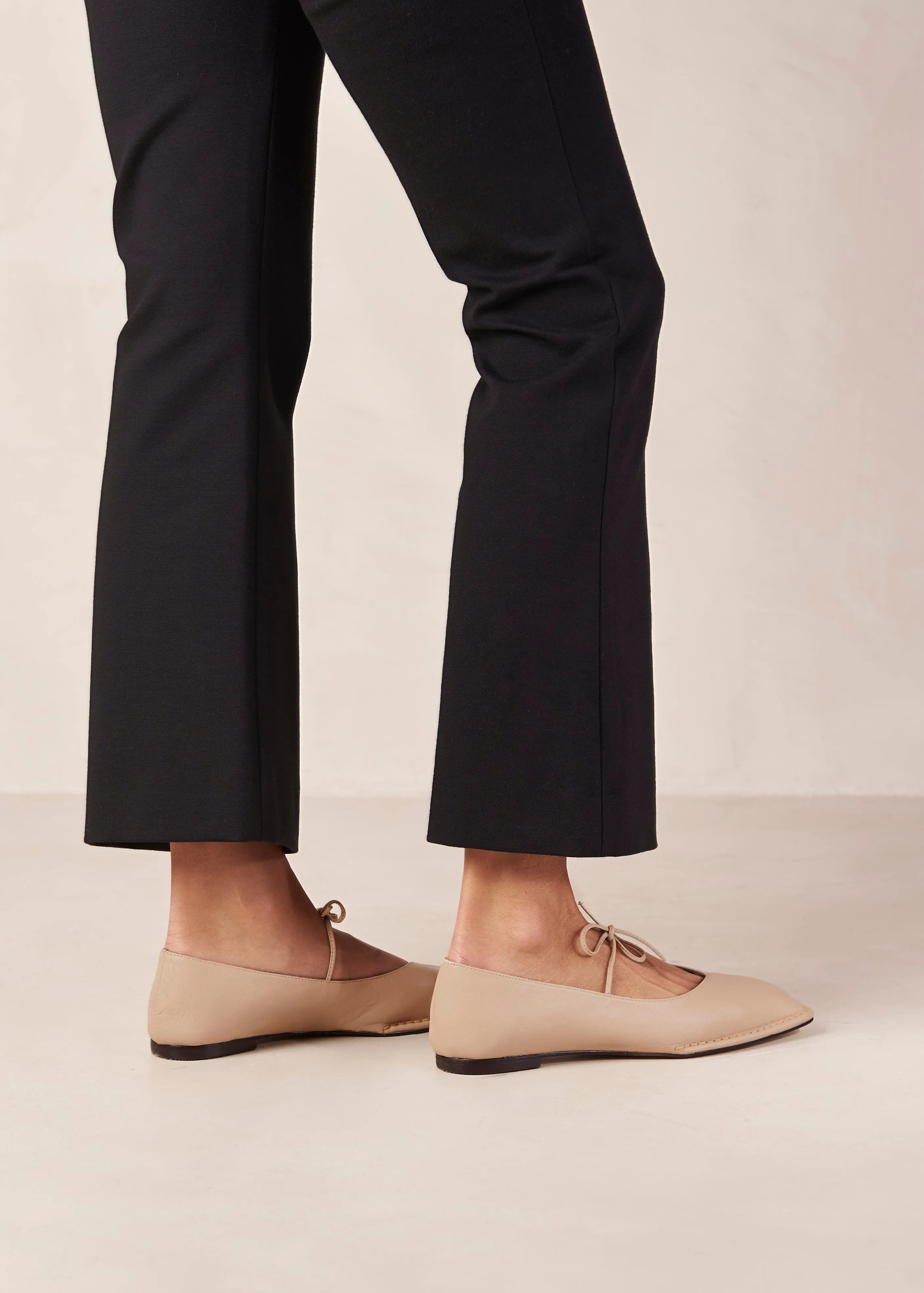 Sway Stone Beige Leather Ballet Flats sold by Alohas product image thumbnail 4