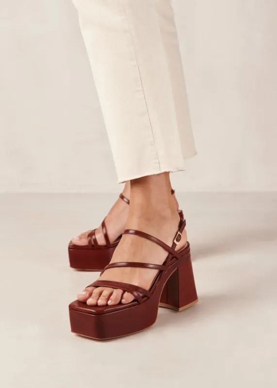 Talina Umber Brown Vegan Leather Sandals sold by Alohas