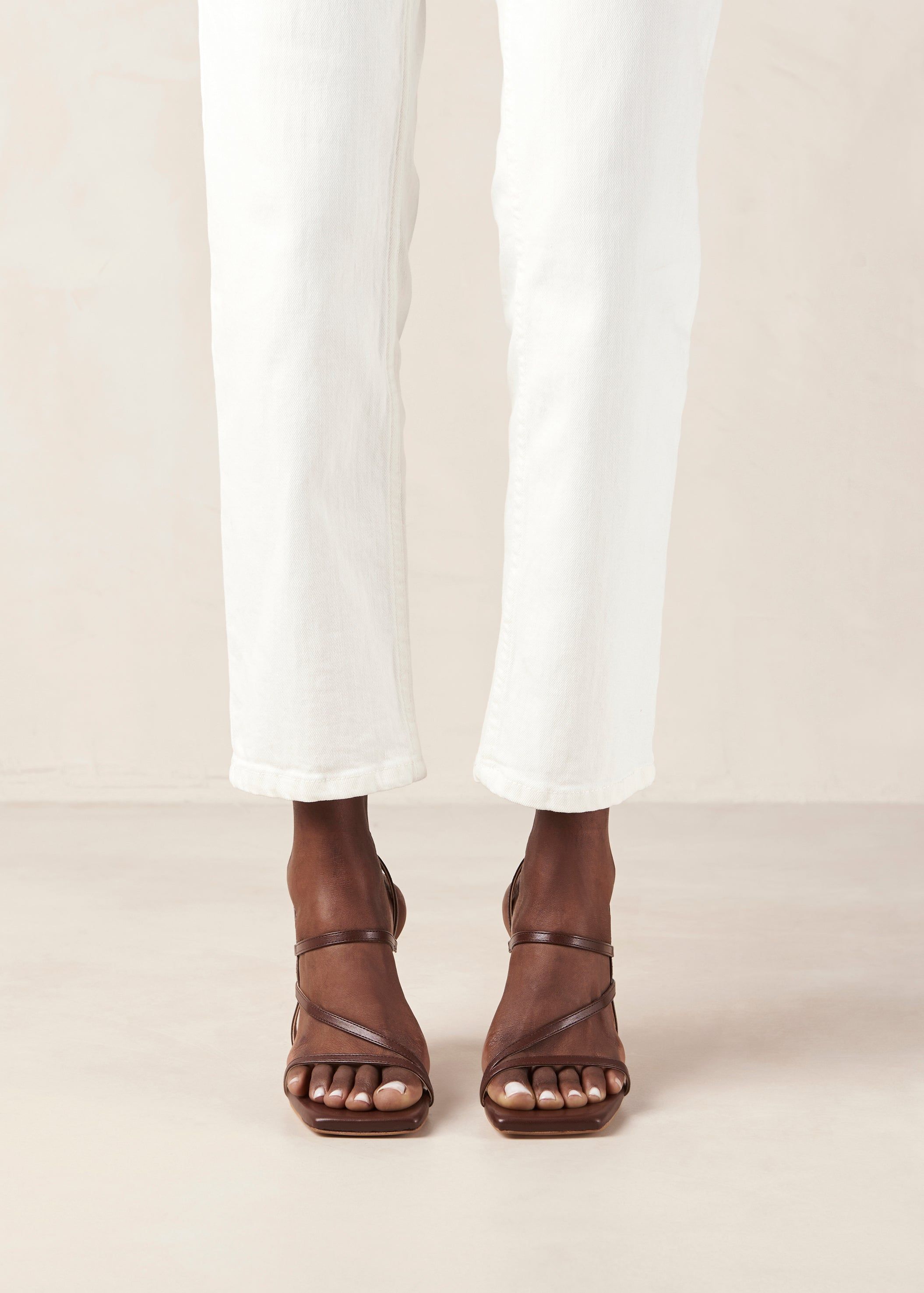 Kassia Umber Brown Vegan Leather Sandals sold by Alohas product image thumbnail 4