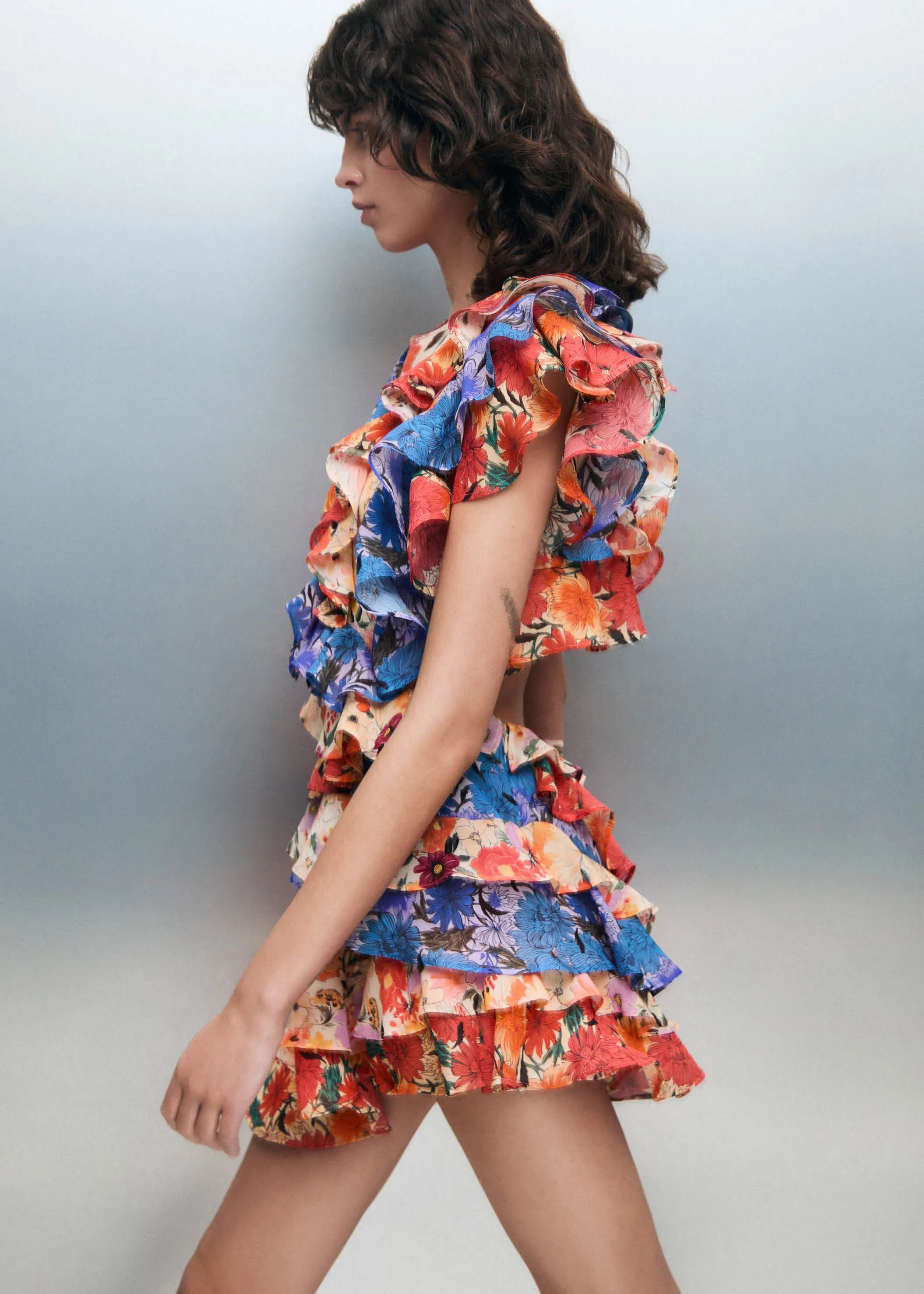 Lorette Print Floral Multicolor Mini Dress sold by Alohas product image thumbnail 2