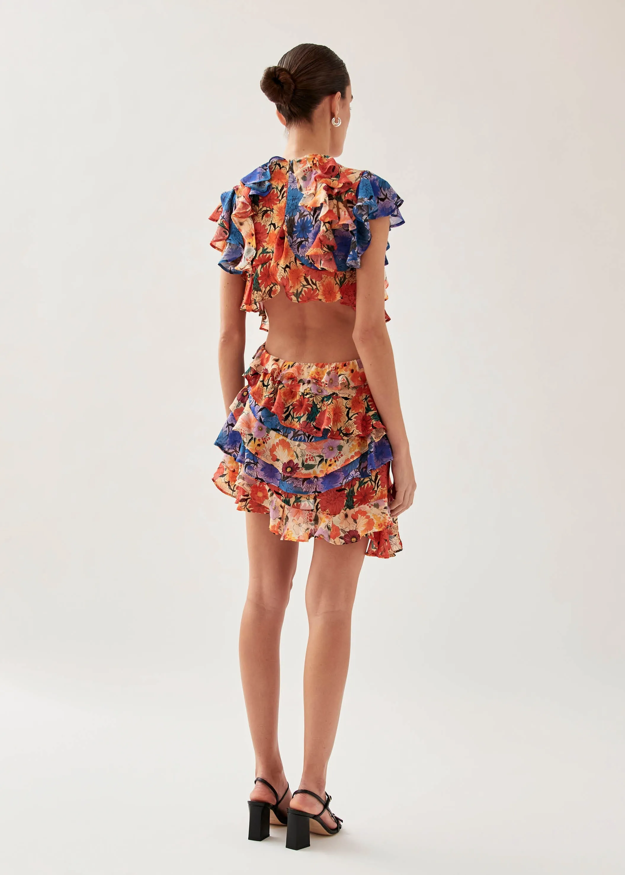 Lorette Print Floral Multicolor Mini Dress sold by Alohas product image thumbnail 4