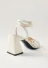 Jessa Onix Cream Leather Sandals sold by Alohas