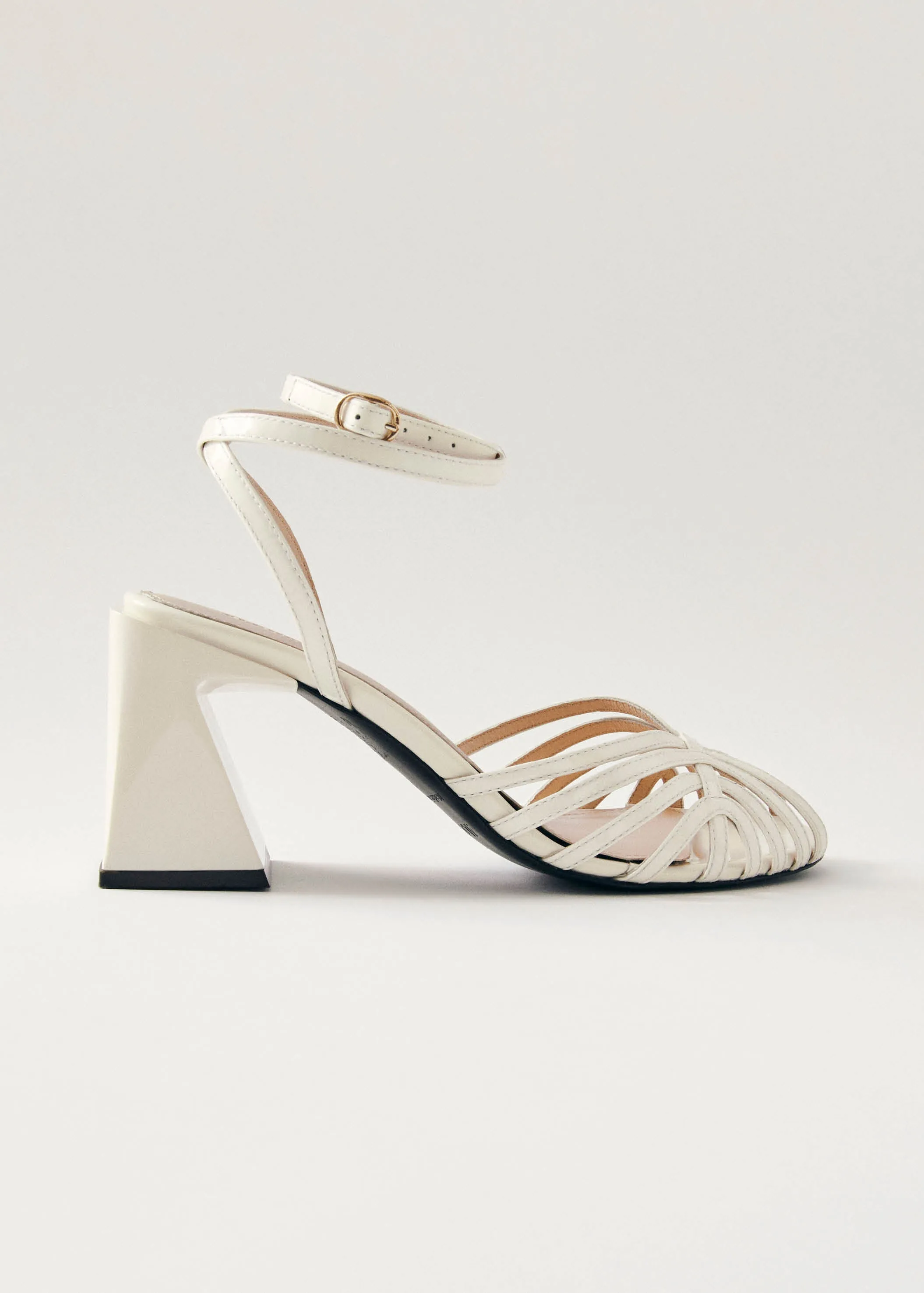Jessa Onix Cream Leather Sandals sold by Alohas