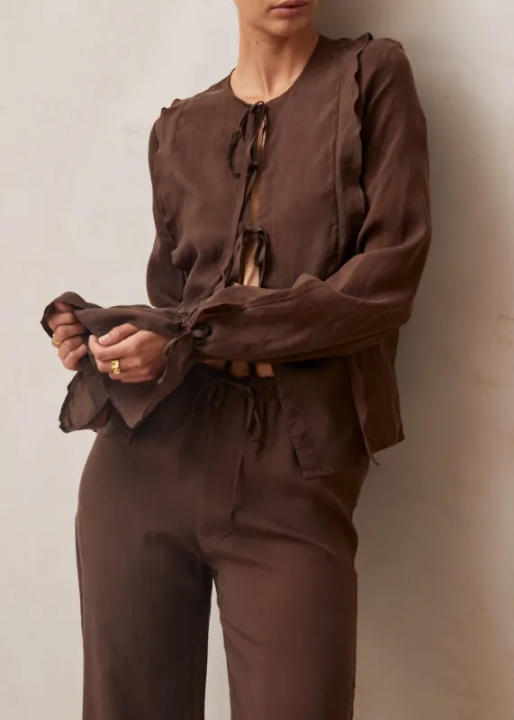 Oceane Brown Blouse made by Alohas