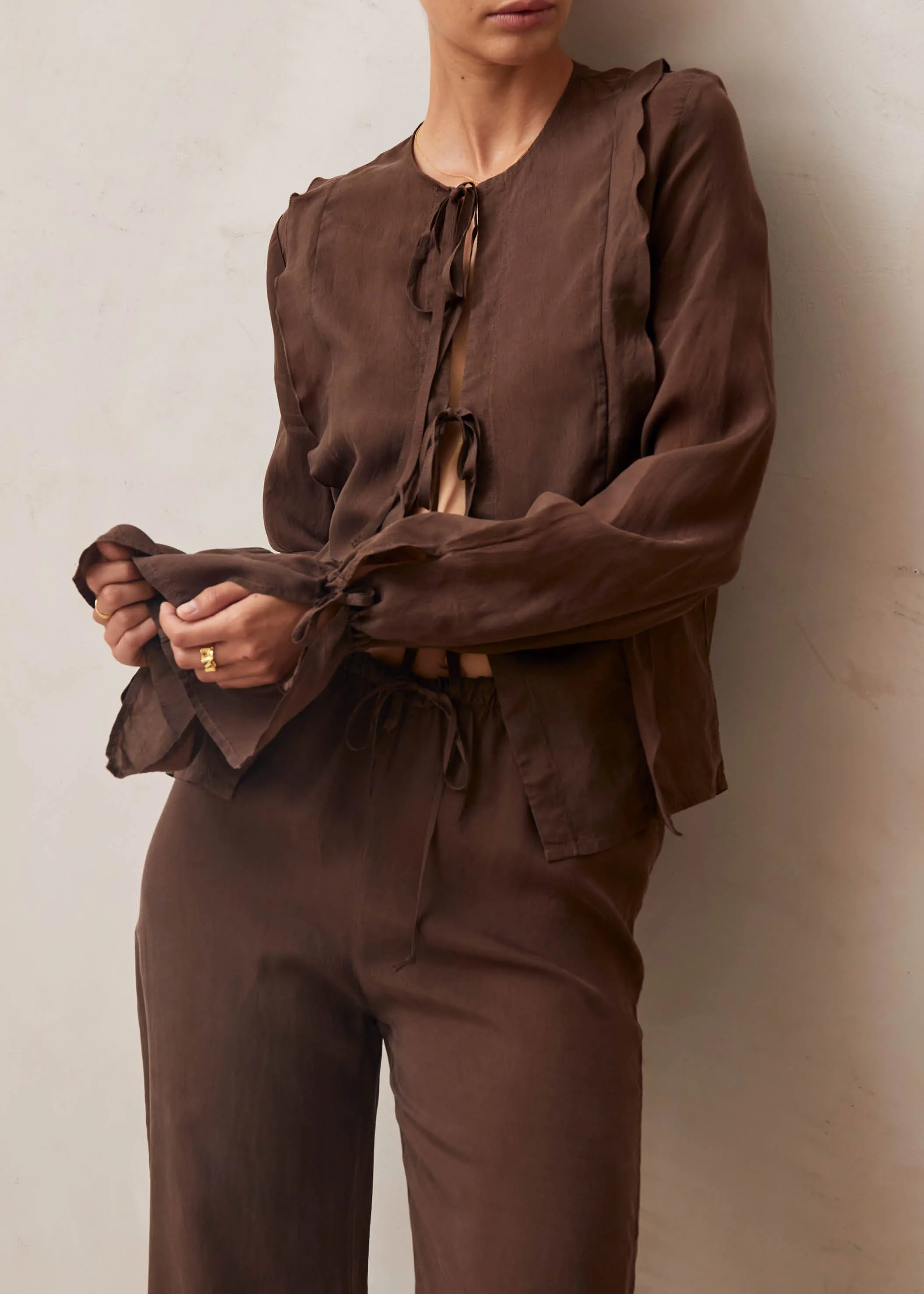 Oceane Brown Blouse sold by Alohas