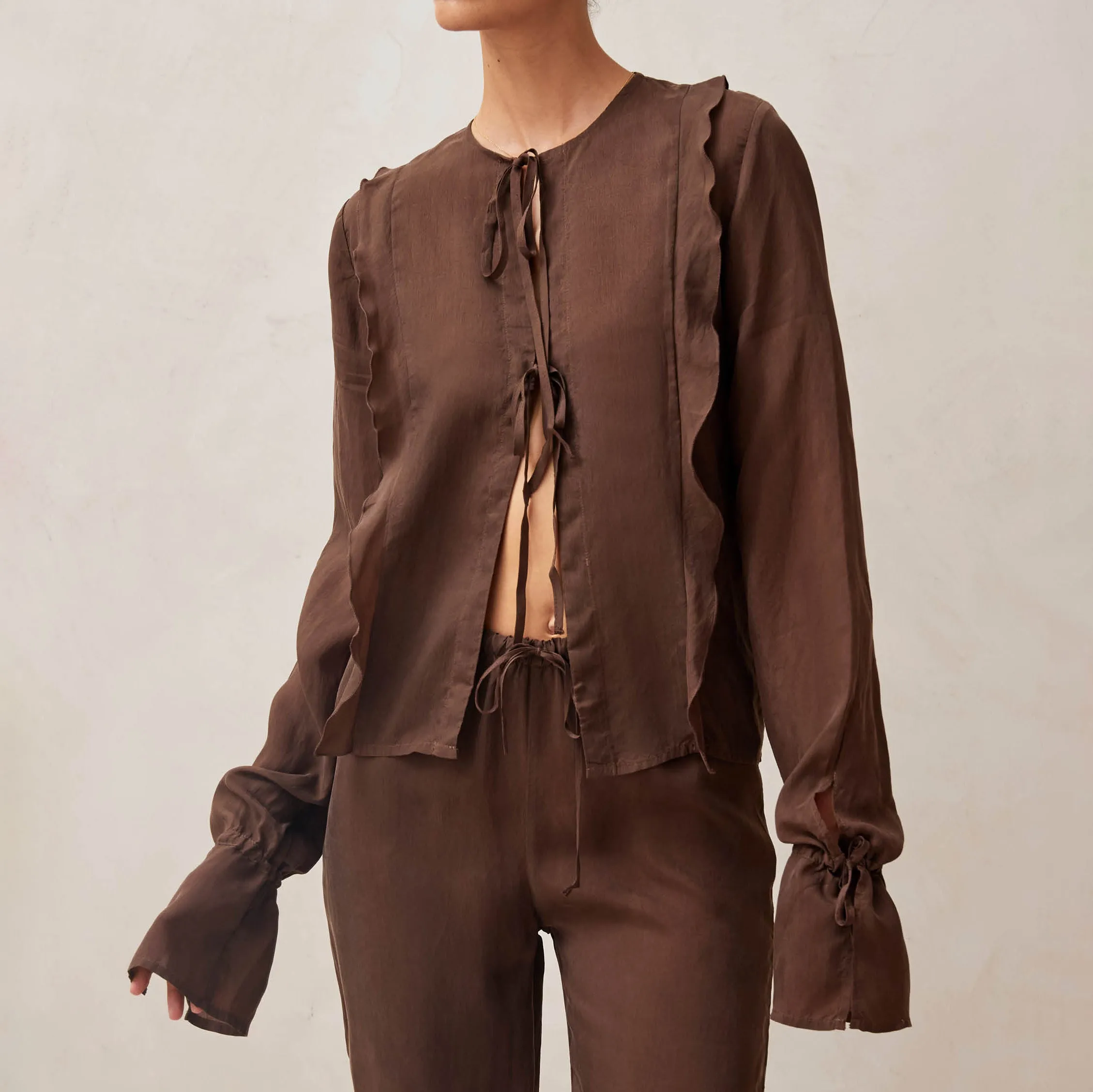 Oceane Brown Blouse sold by Alohas product image thumbnail 3