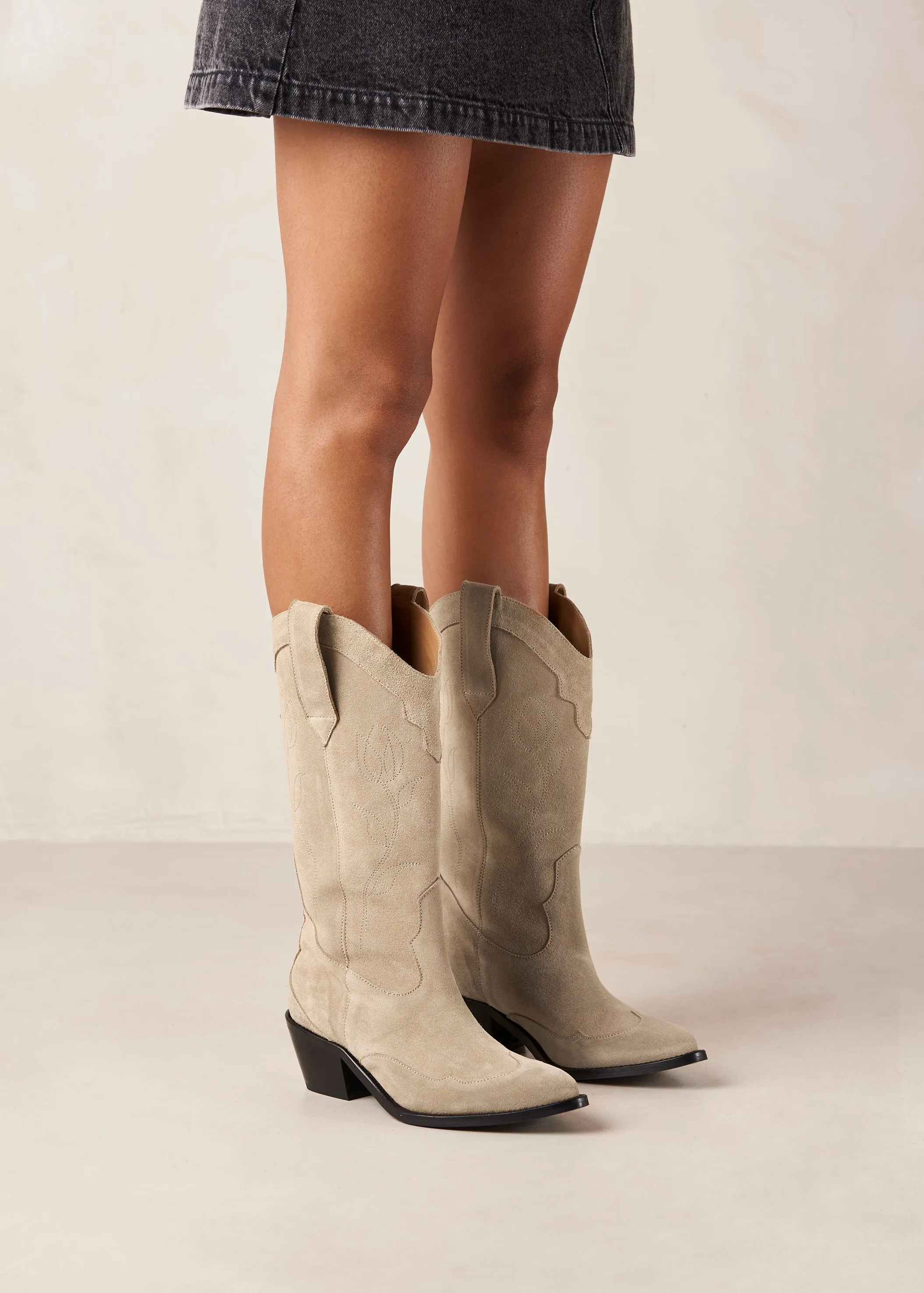 Liberty Suede Beige Leather Boots sold by Alohas product image thumbnail 2