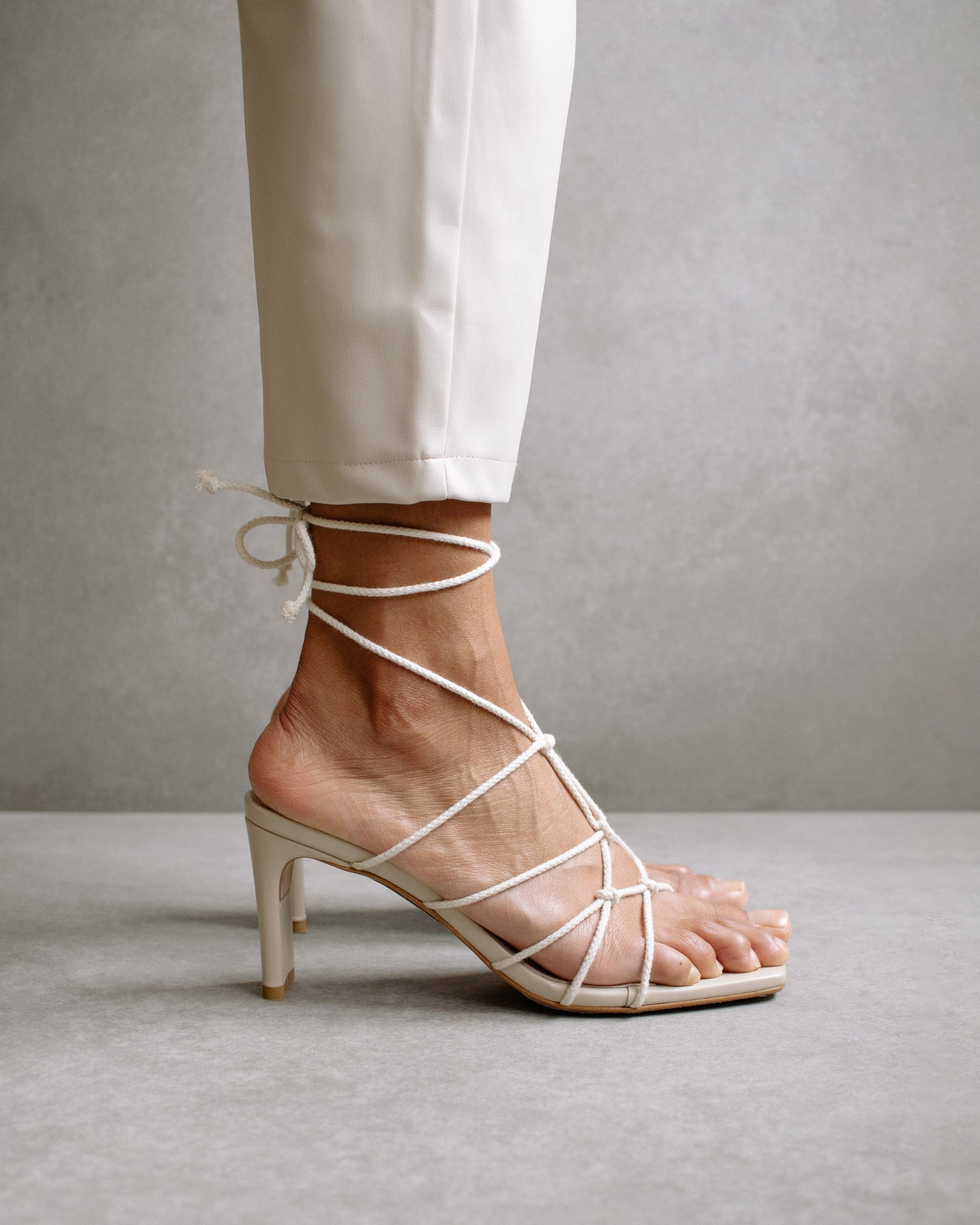 Unique Laced Cream Sandals sold by Alohas product image thumbnail 2
