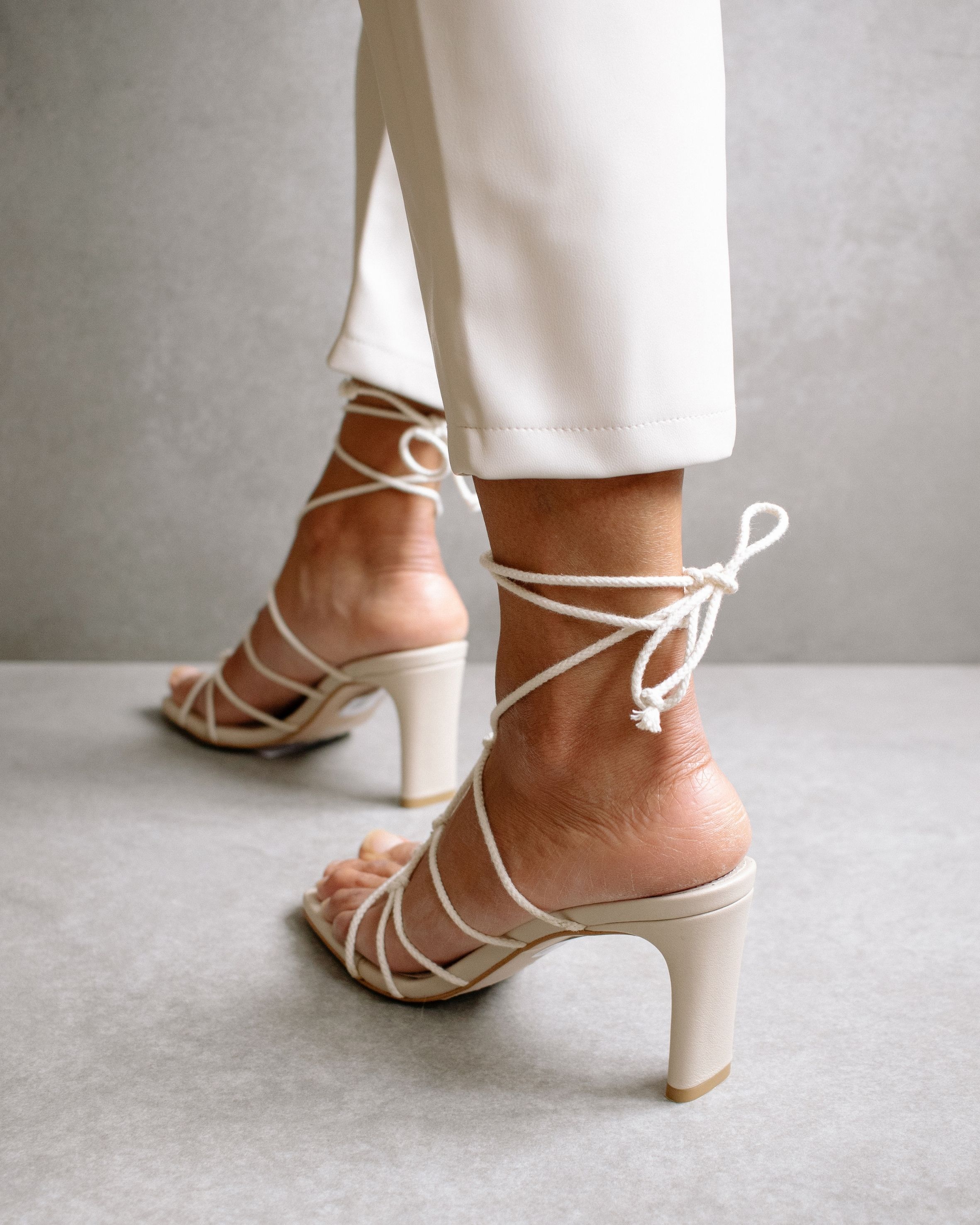 Unique Laced Cream Sandals sold by Alohas product image thumbnail 5