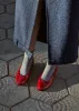 Oriana Onix Red Leather Ballet Flats sold by Alohas