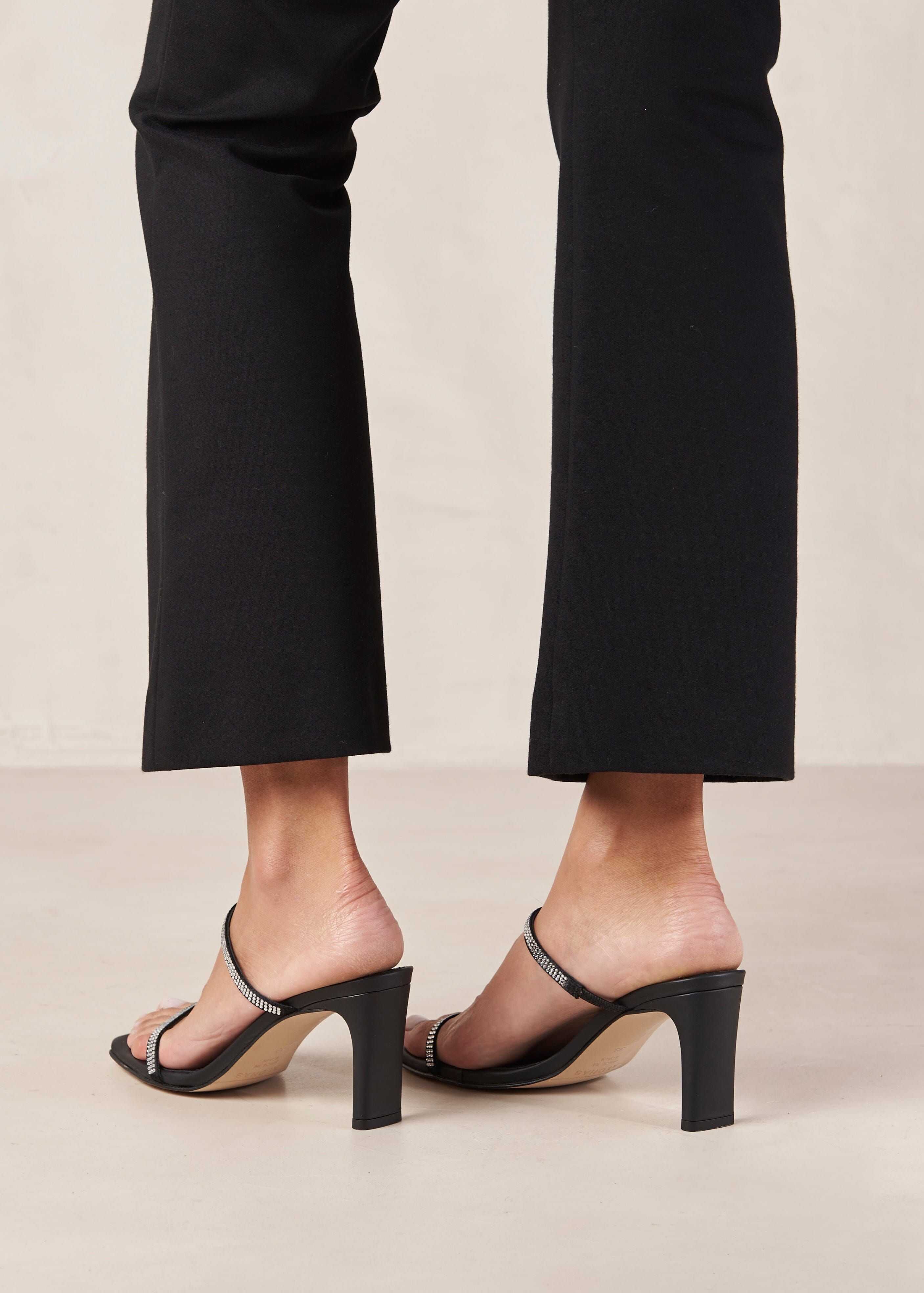 Cannes Glow Black Leather Sandals sold by Alohas product image thumbnail 4