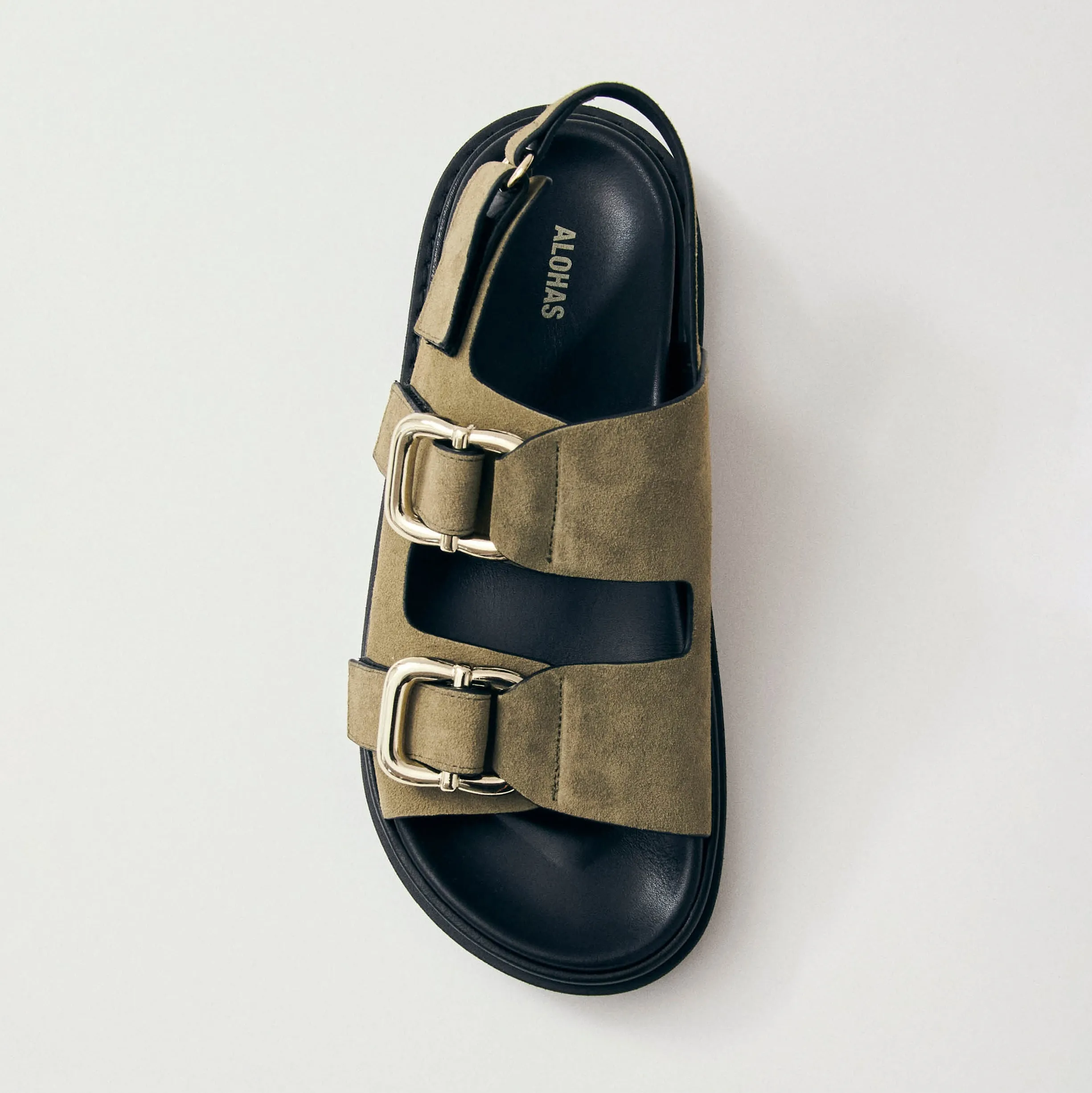 Harper Suede Khaki Leather Sandals sold by Alohas product image thumbnail 3