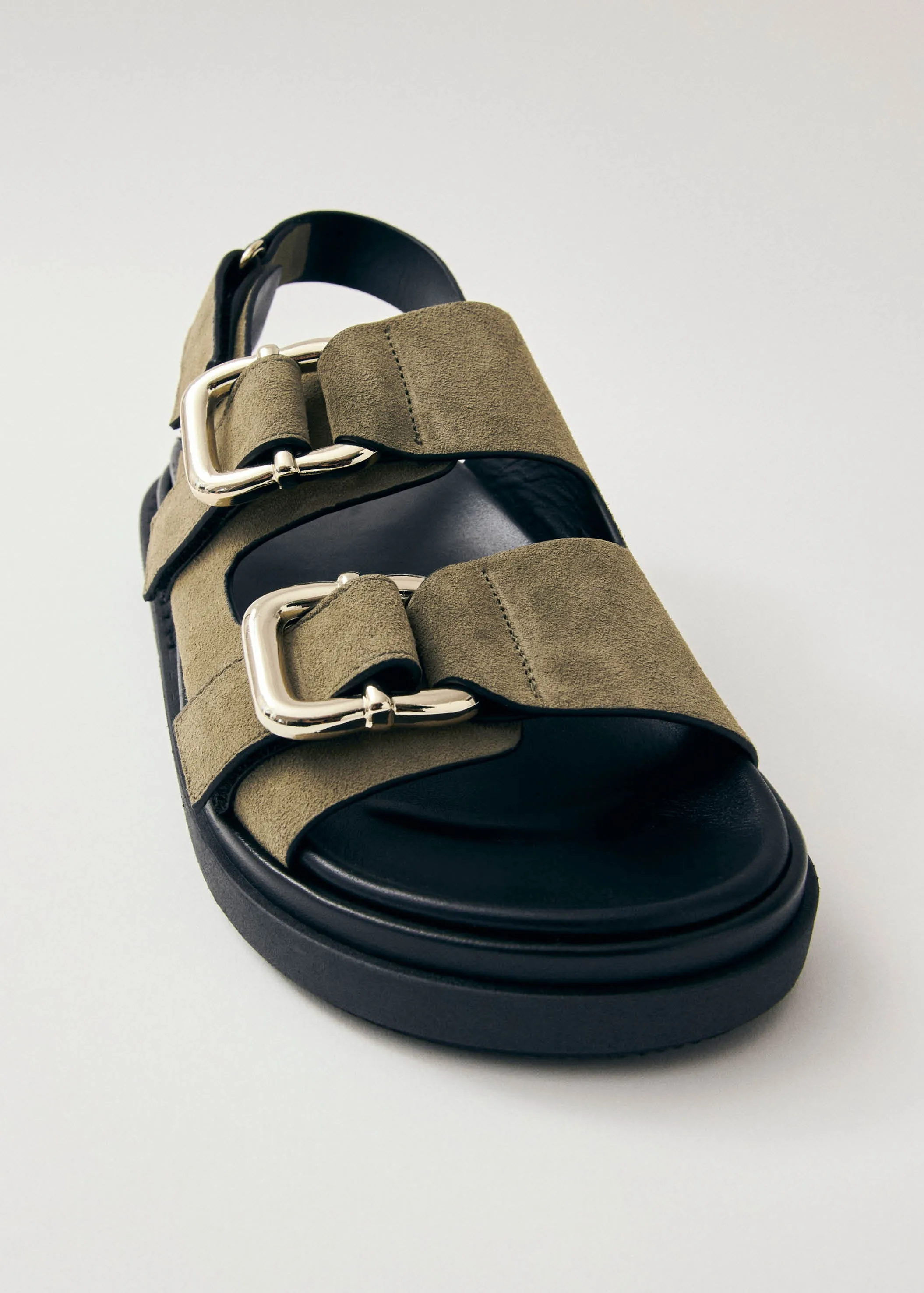 Harper Suede Khaki Leather Sandals sold by Alohas product image thumbnail 5