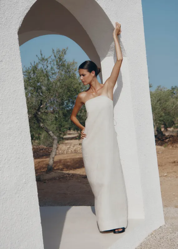 Dinka Natural Maxi Dress sold by Alohas