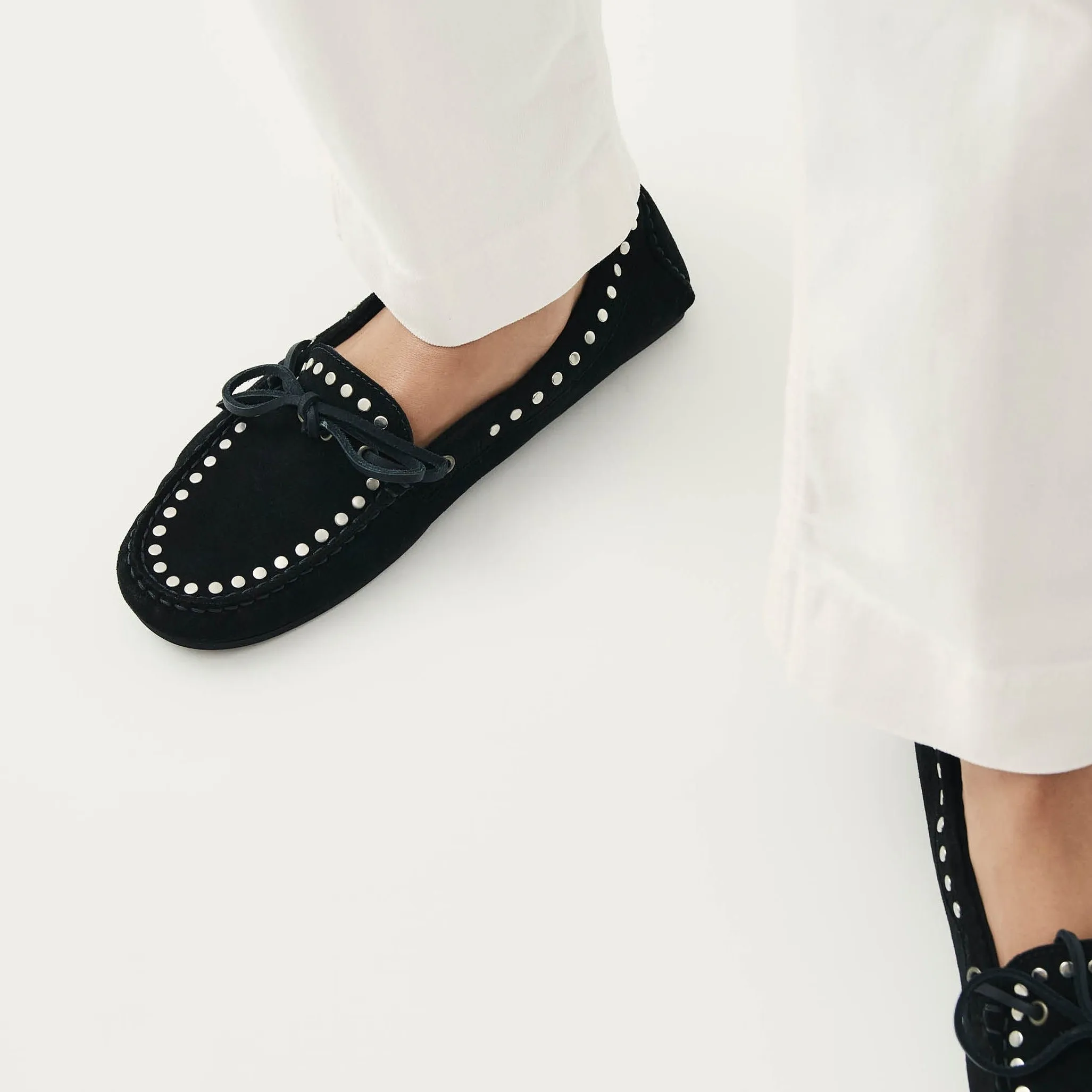 Calla Suede Studs Black Leather Loafers sold by Alohas product image thumbnail 3