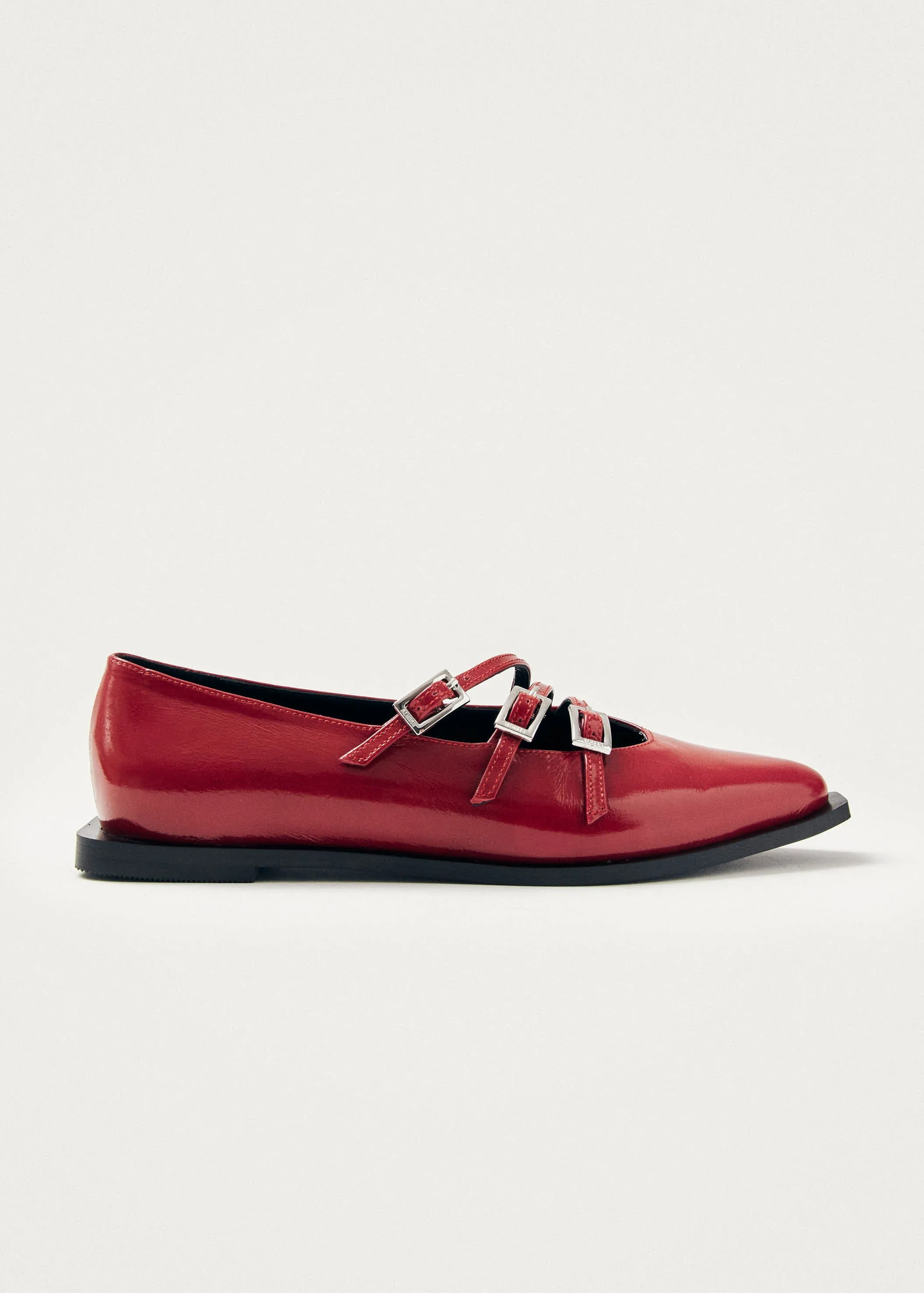 Jive Onix Red Leather Ballet Flats sold by Alohas