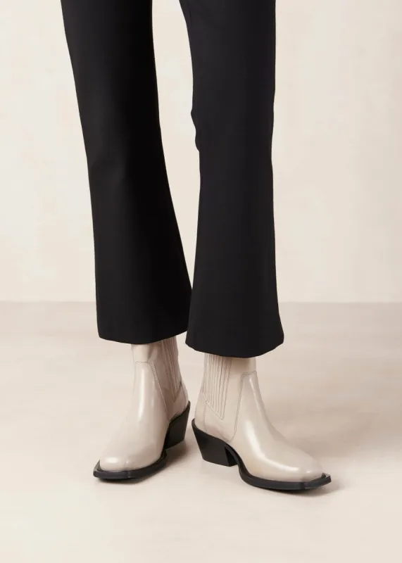 Denver Cream Leather Ankle Boots sold by Alohas