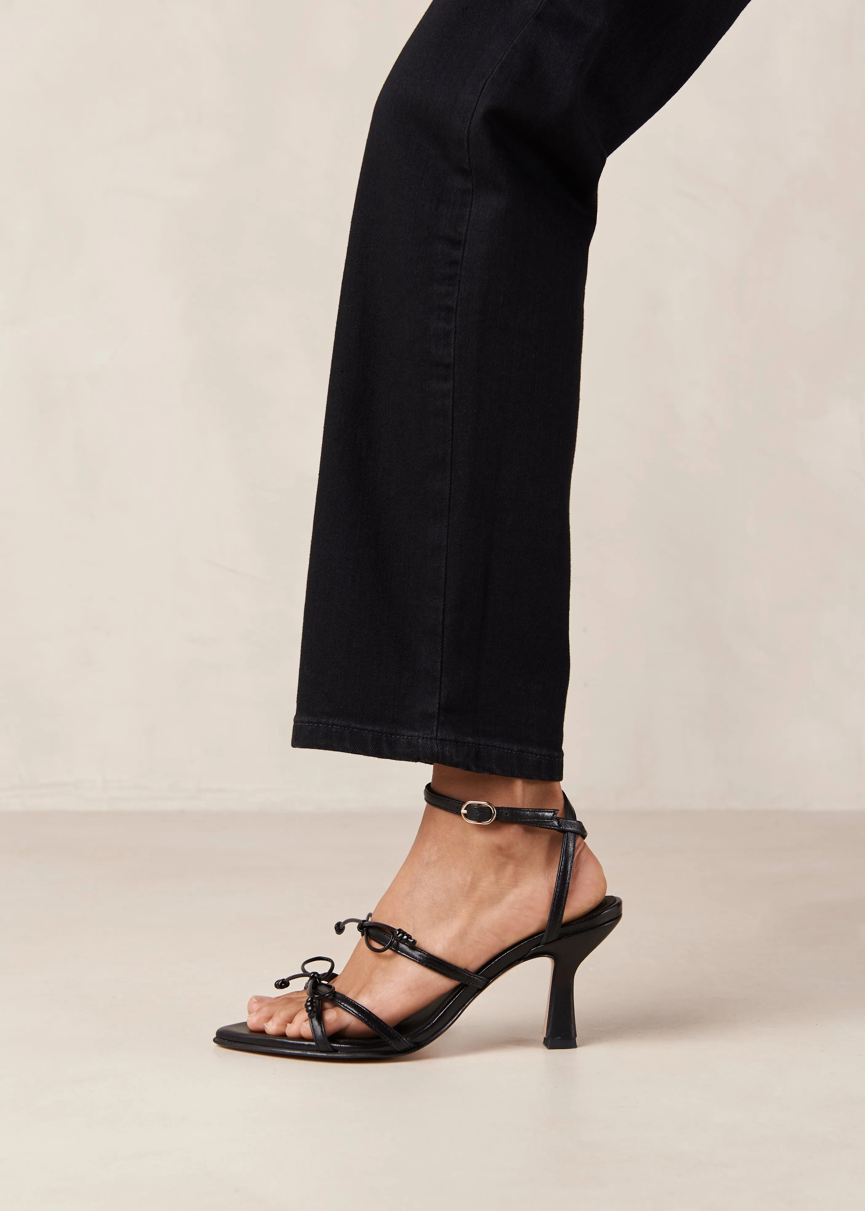 Malia Black Leather Sandals sold by Alohas