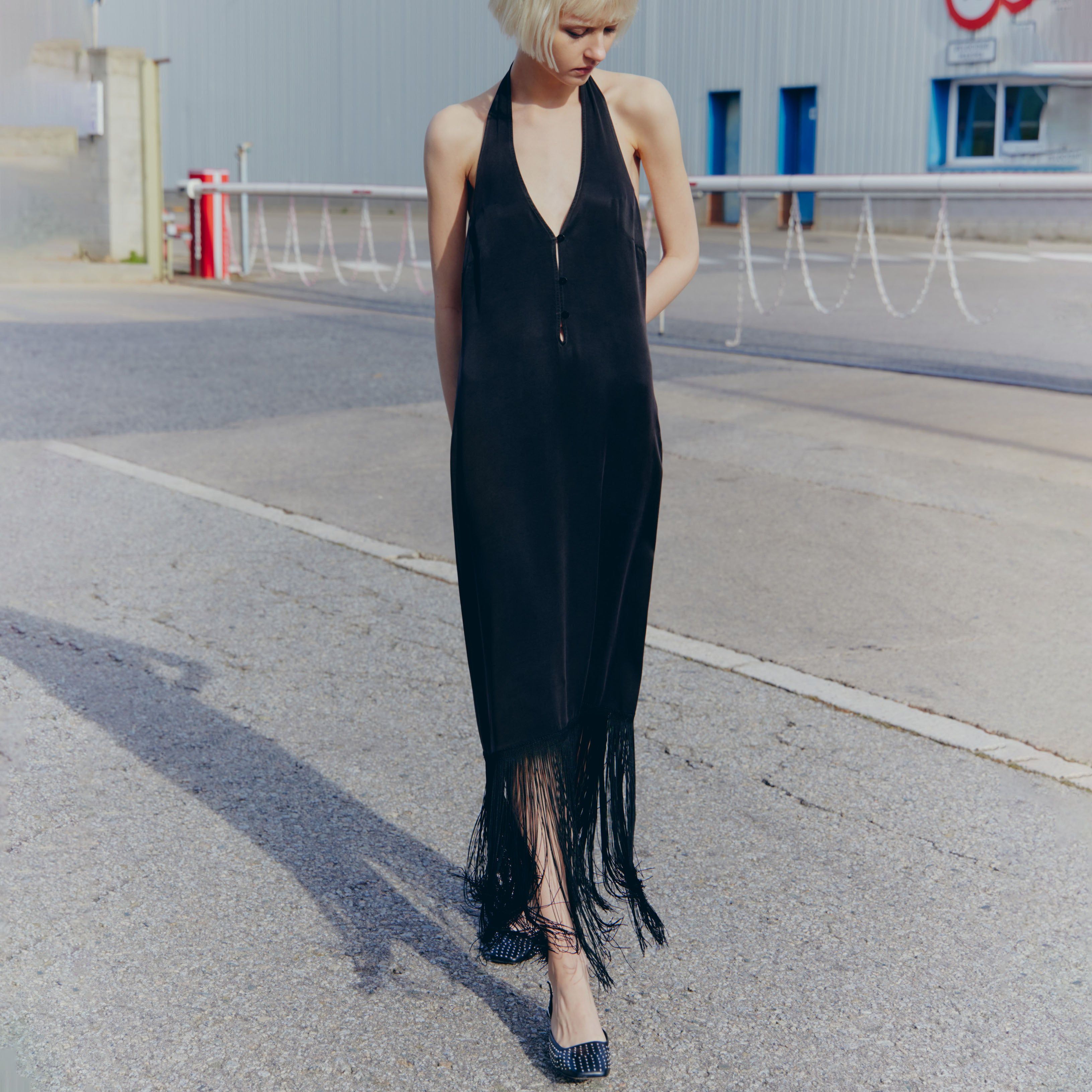 Fleck Black Midi Dress sold by Alohas product image thumbnail 3