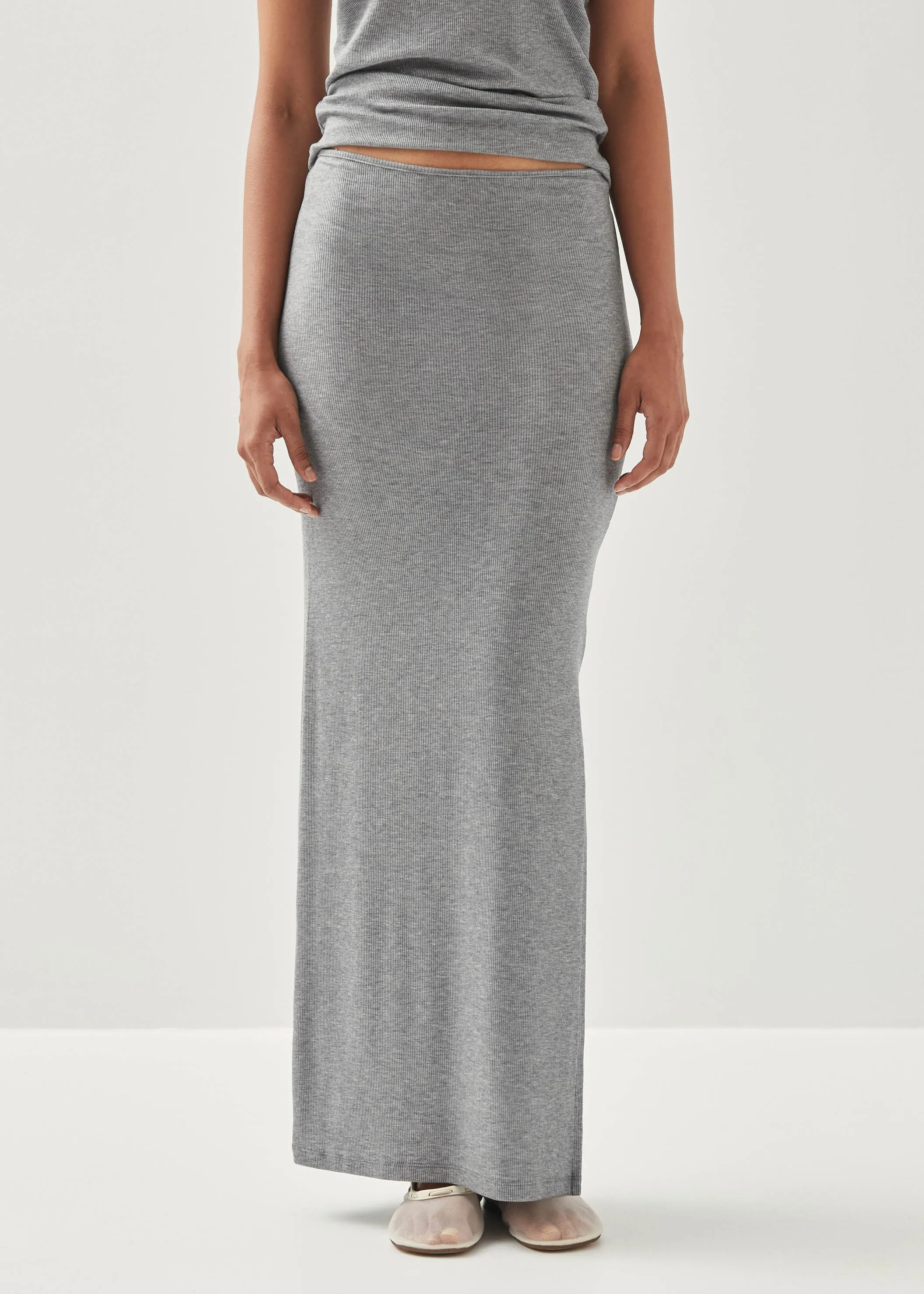 Perla Grey Melange Skirt sold by Alohas product image thumbnail 4