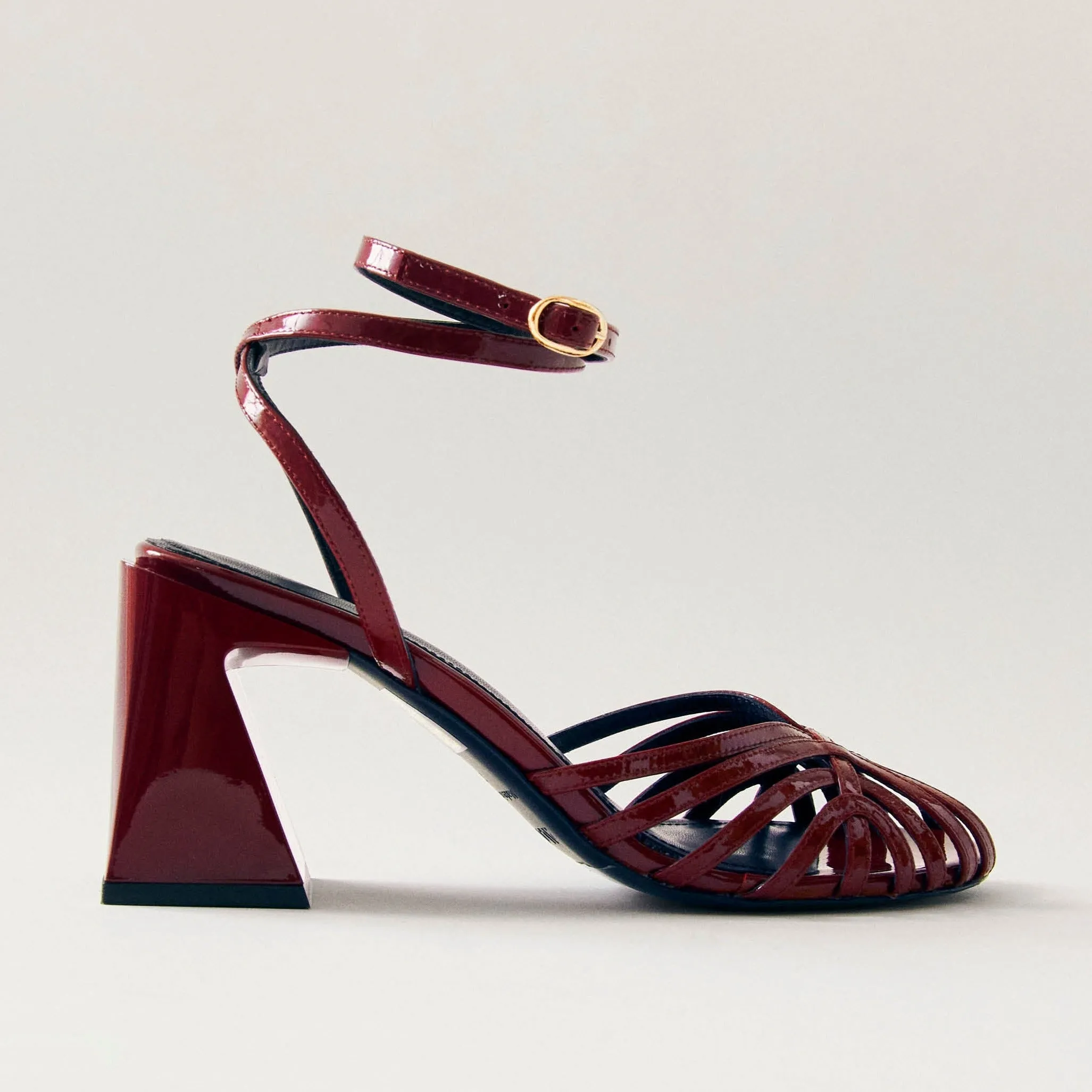 Jessa Onix Burgundy Leather Sandals sold by Alohas product image thumbnail 3