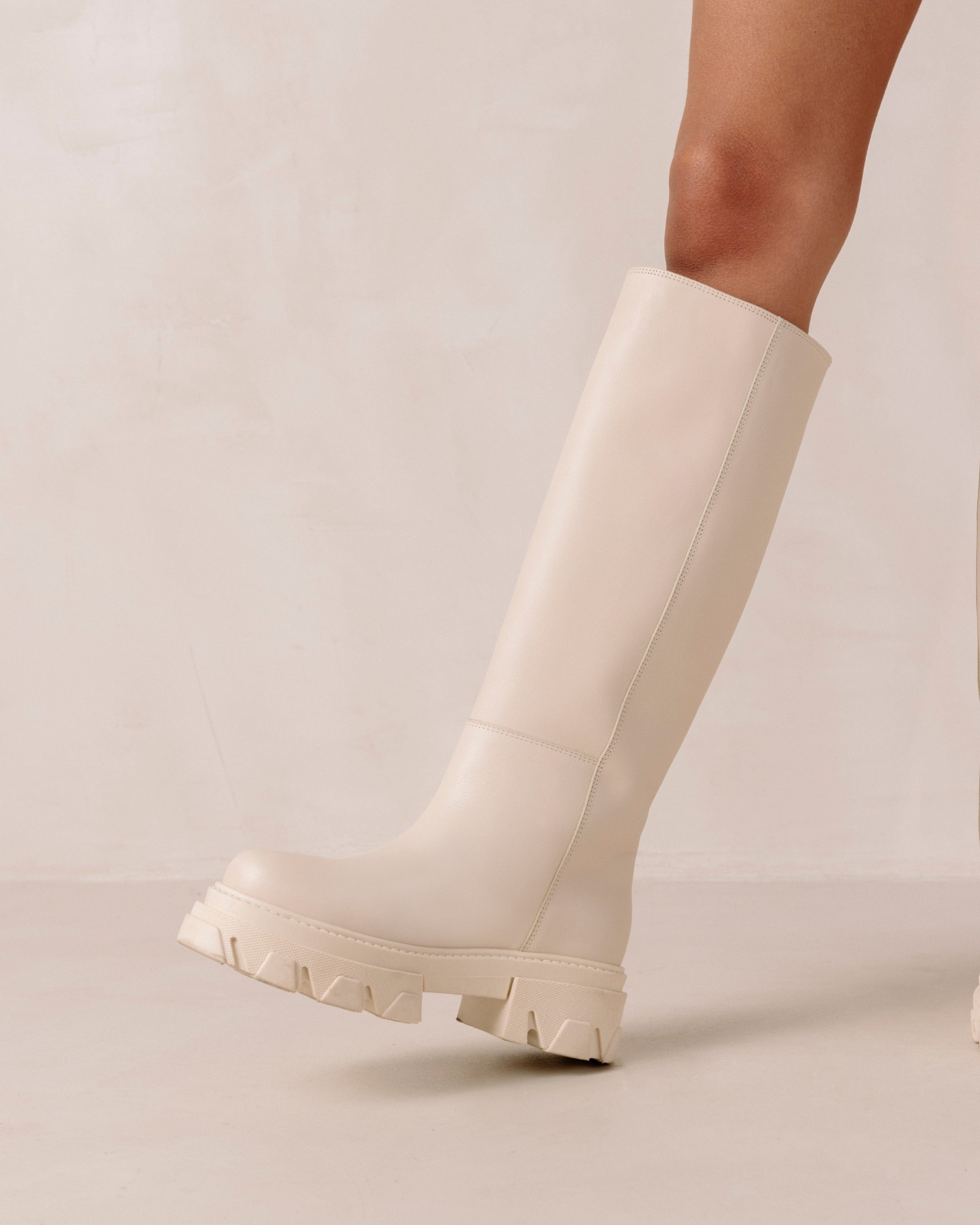 Katiuska Cream Leather Boots sold by Alohas product image thumbnail 4