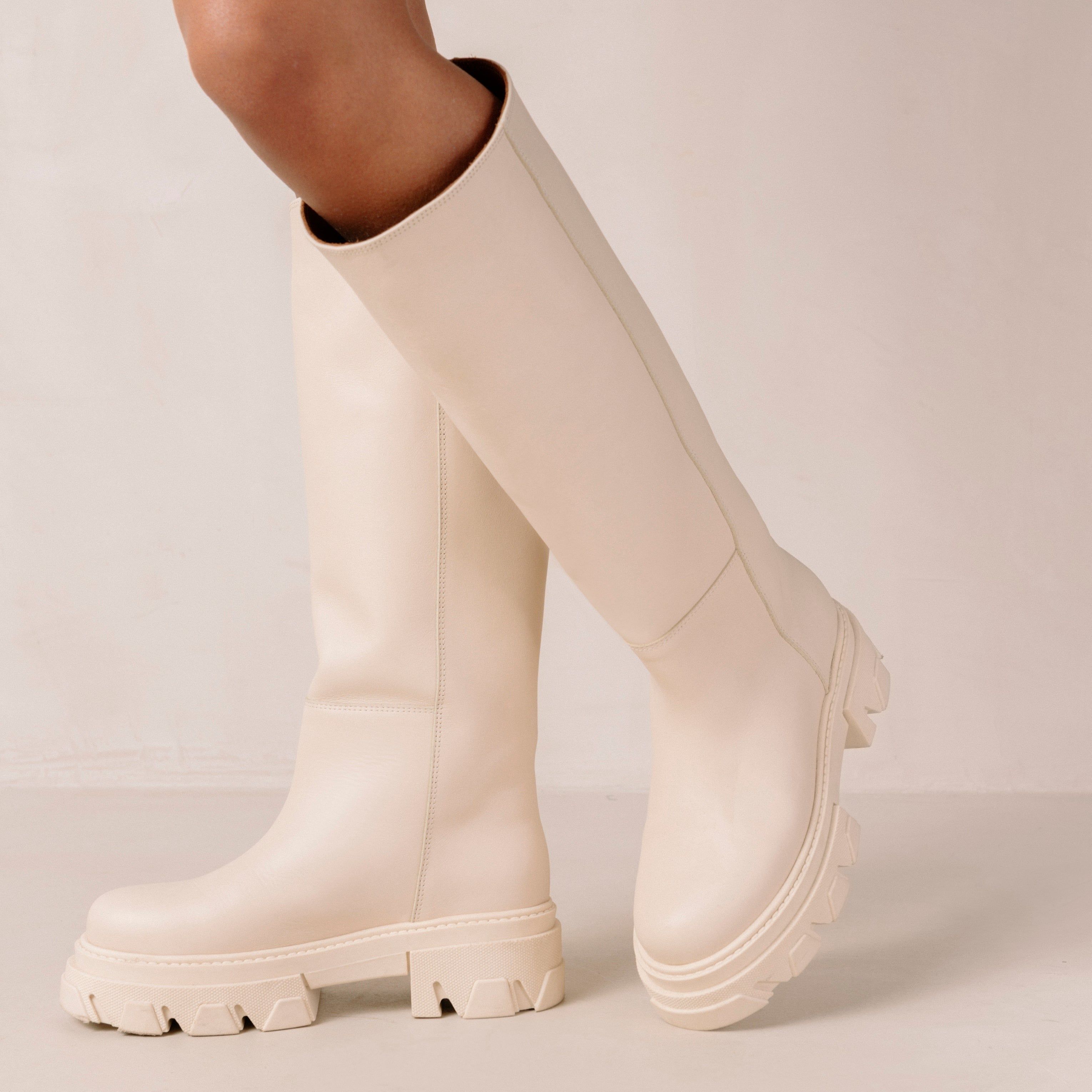 Katiuska Cream Leather Boots sold by Alohas product image thumbnail 3