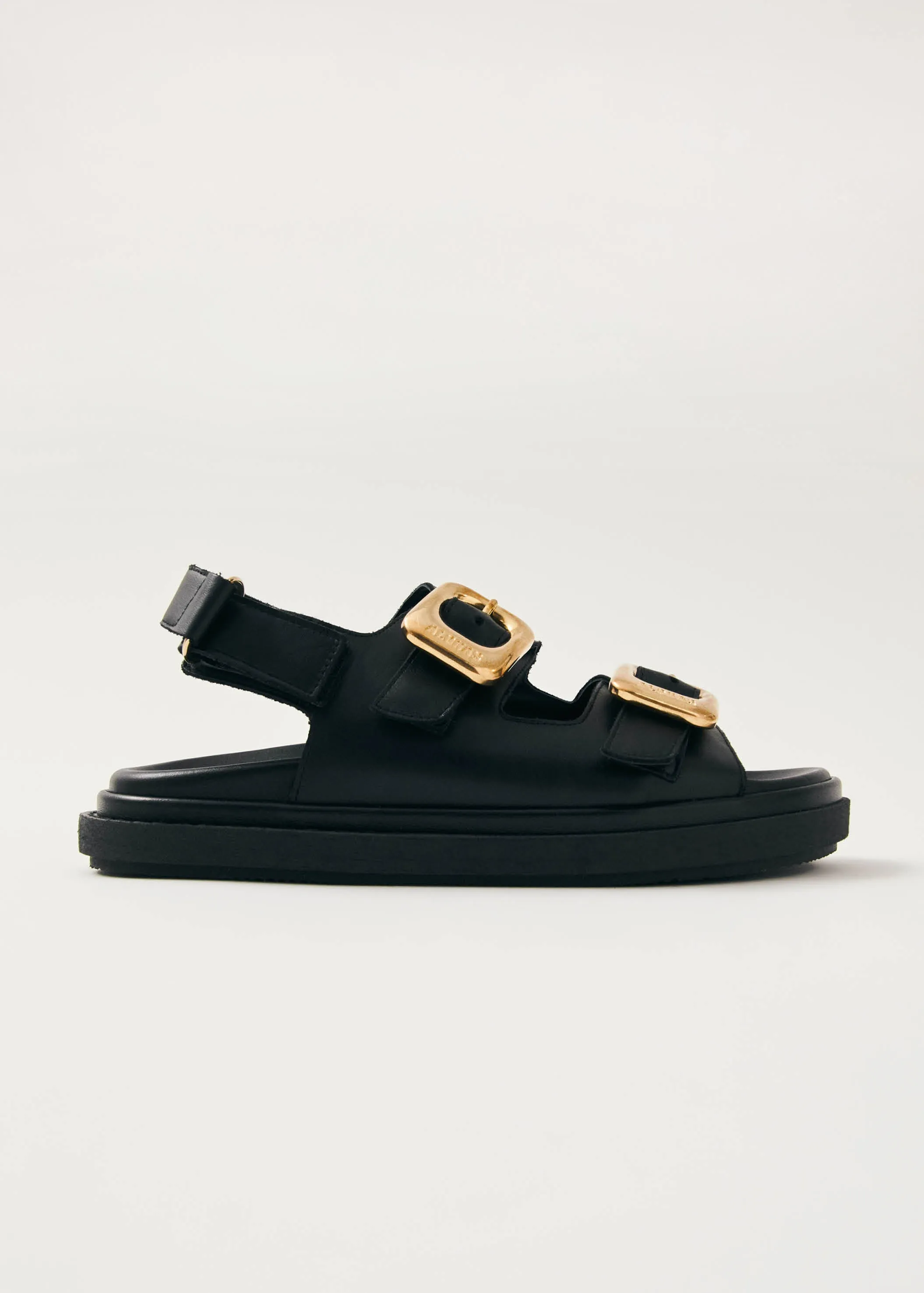 Daria Black Leather Sandals sold by Alohas