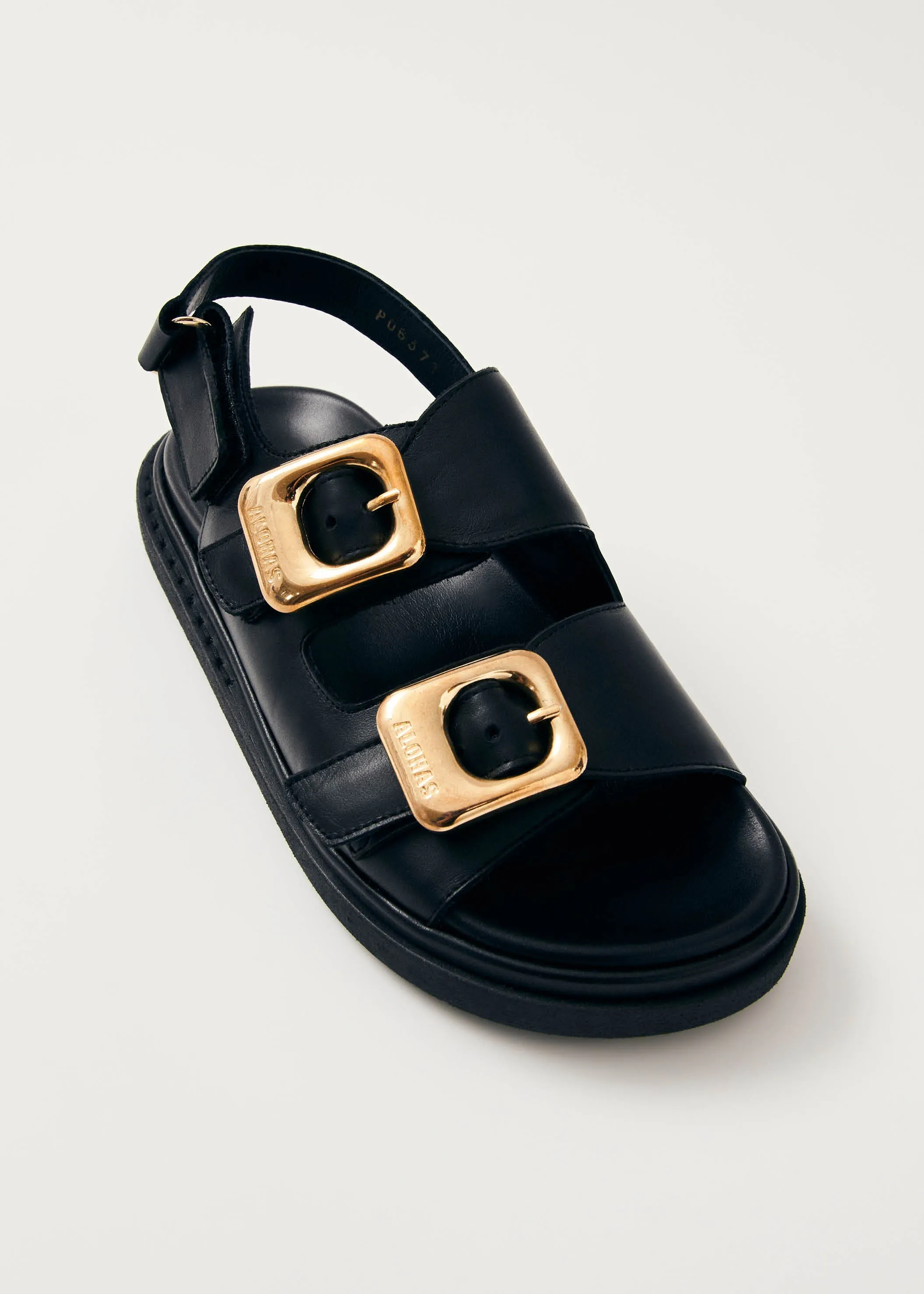 Daria Black Leather Sandals sold by Alohas product image thumbnail 4