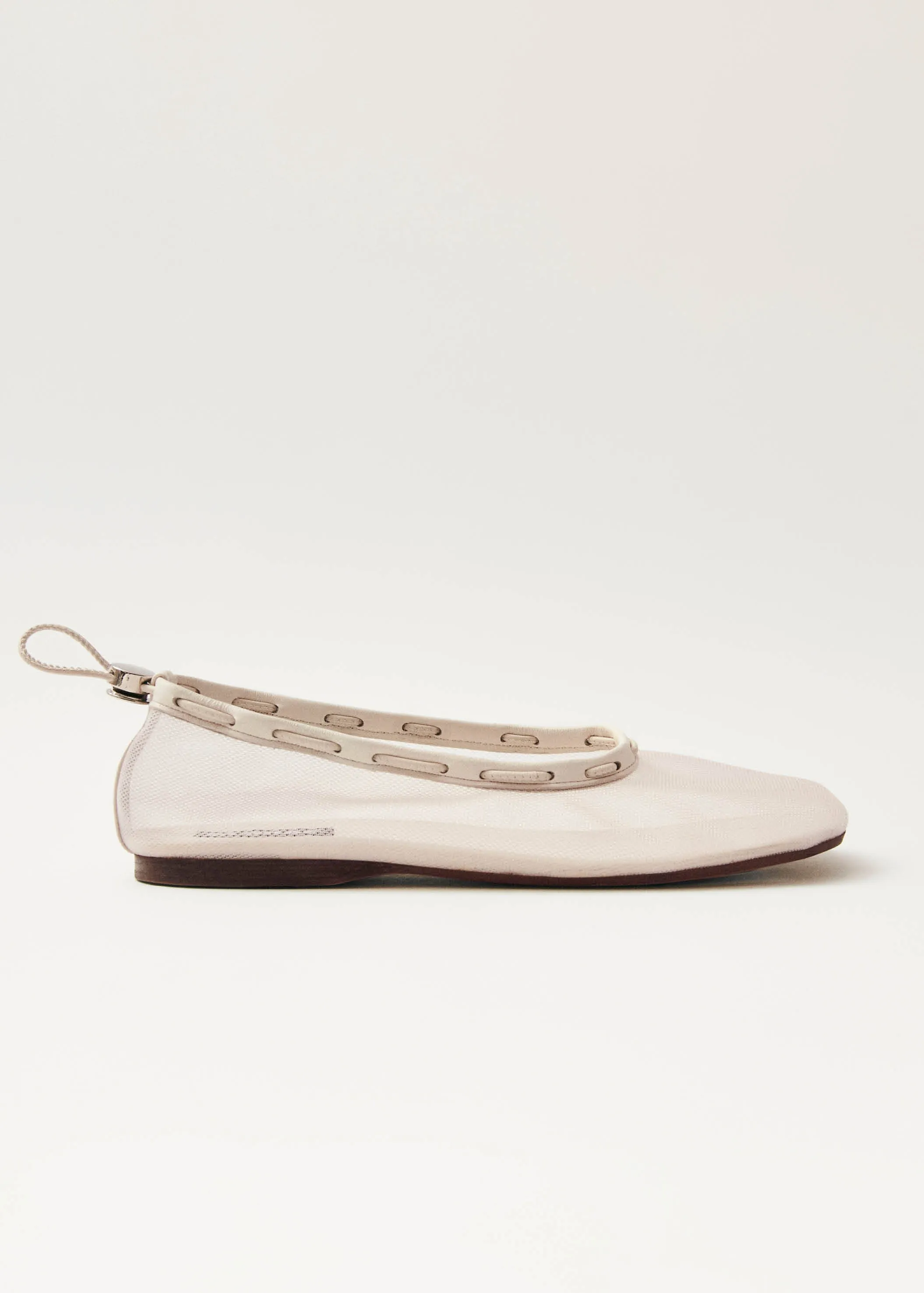 Gill Mesh White Ballet Flats sold by Alohas