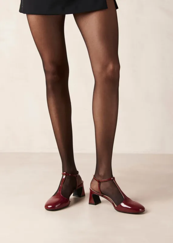 Jayne Onix Burgundy Leather Pumps sold by Alohas