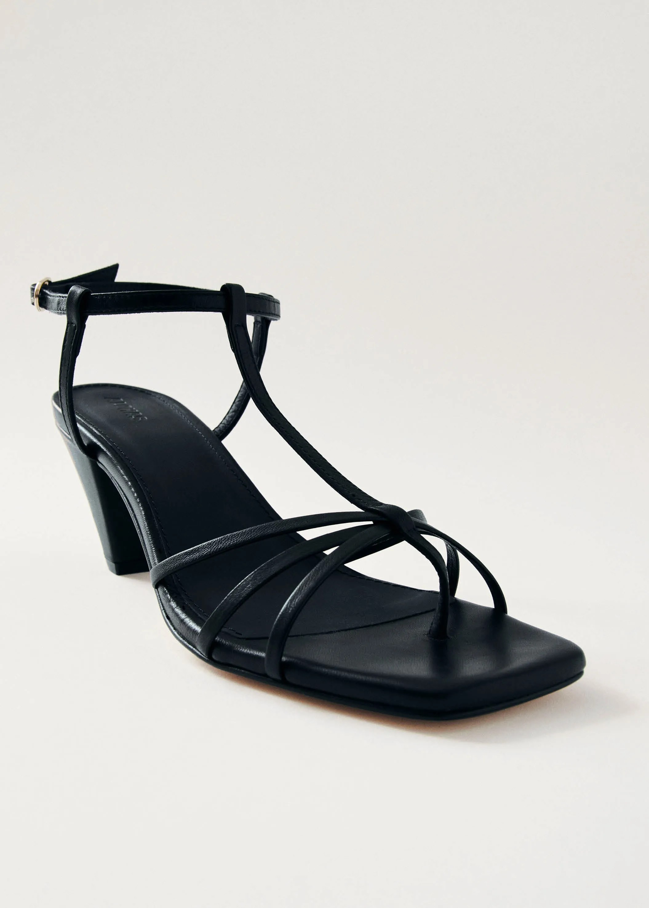Ines Black Leather Sandals sold by Alohas product image thumbnail 4