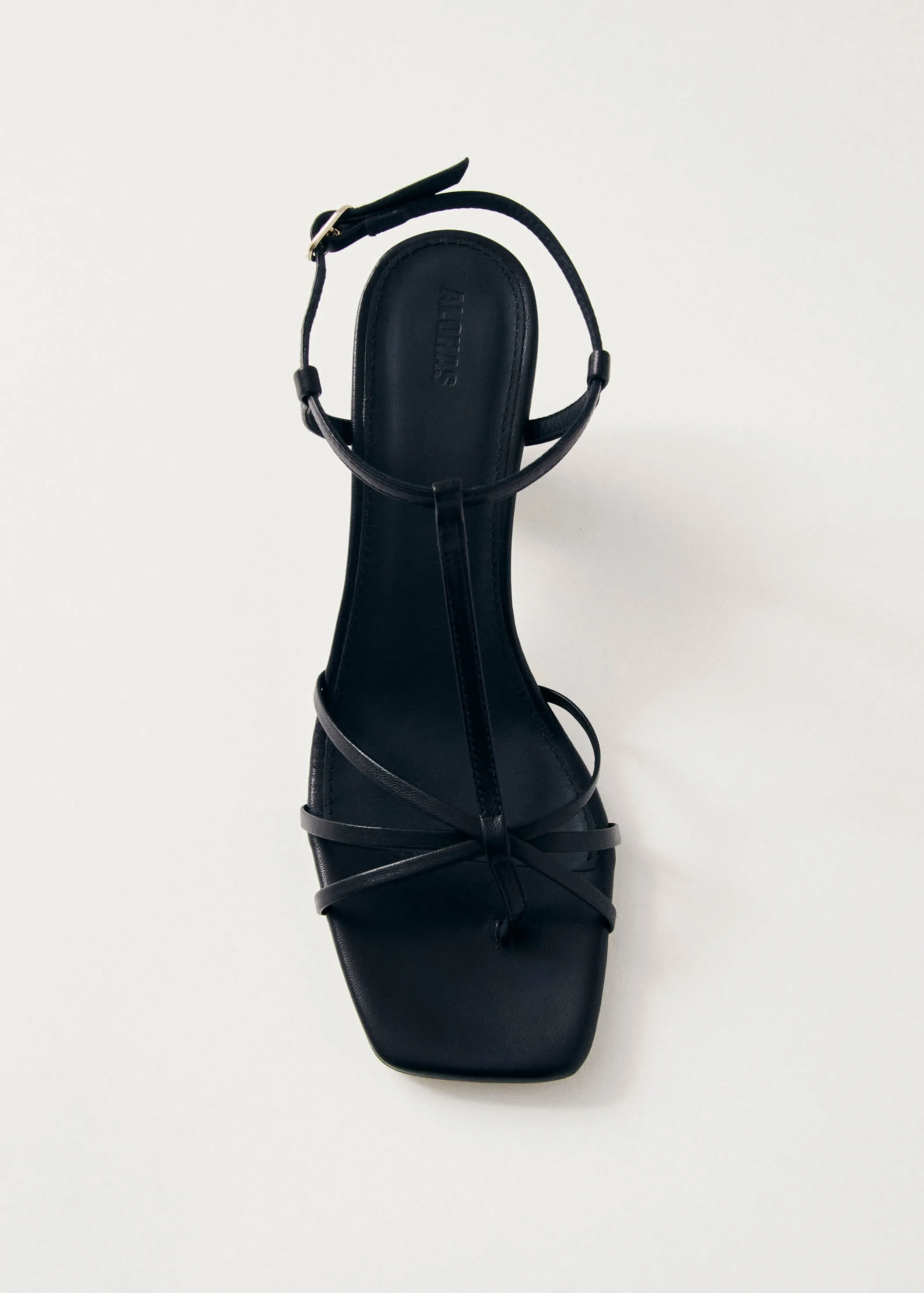 Ines Black Leather Sandals sold by Alohas product image thumbnail 5
