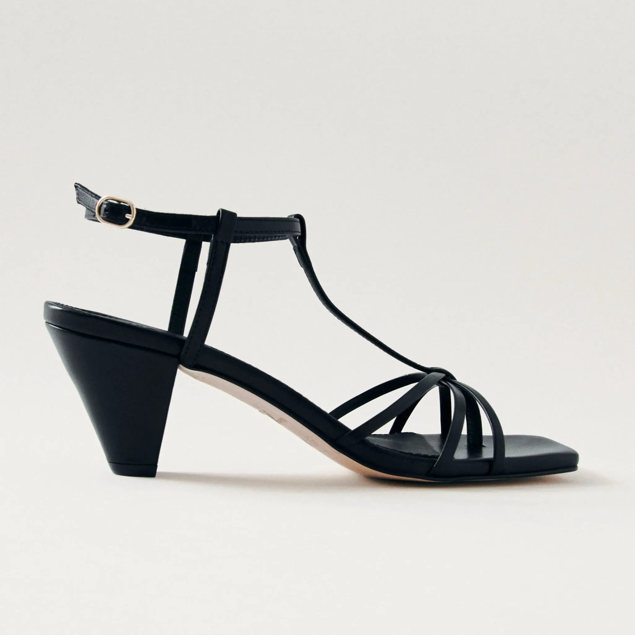 Ines Black Leather Sandals sold by Alohas product image thumbnail 3