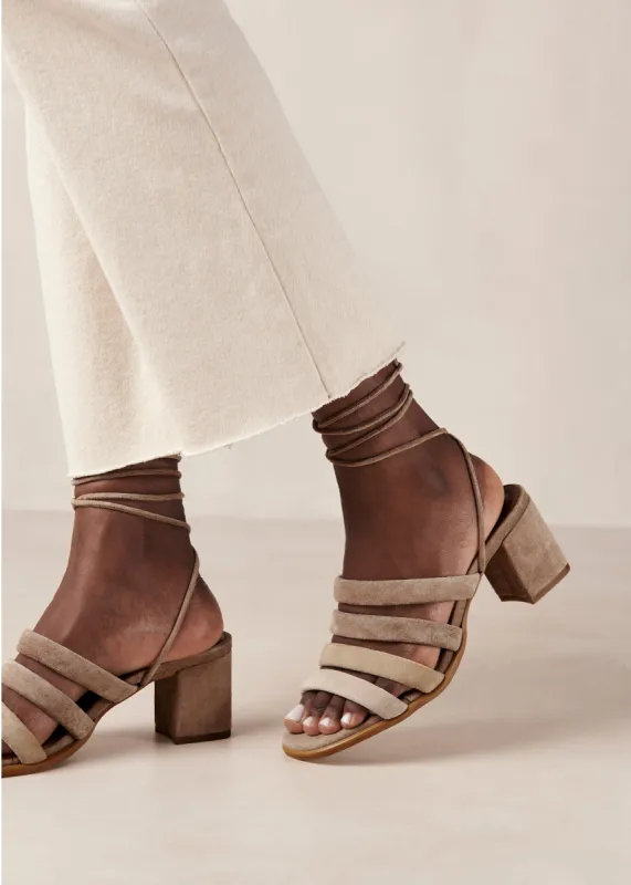 Letizia Shades Of Beige Leather Sandals sold by Alohas