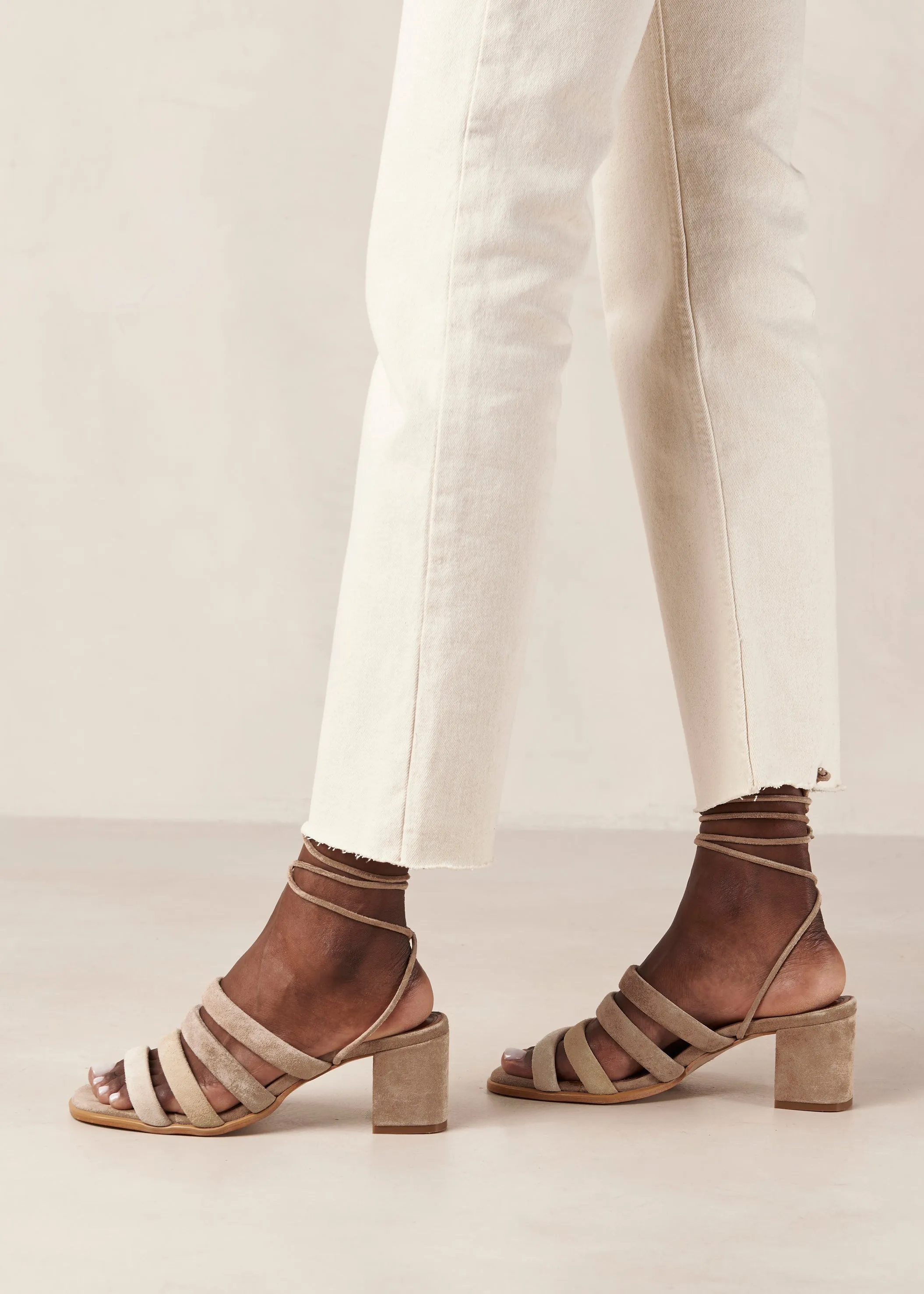 Letizia Shades Of Beige Leather Sandals sold by Alohas product image thumbnail 5