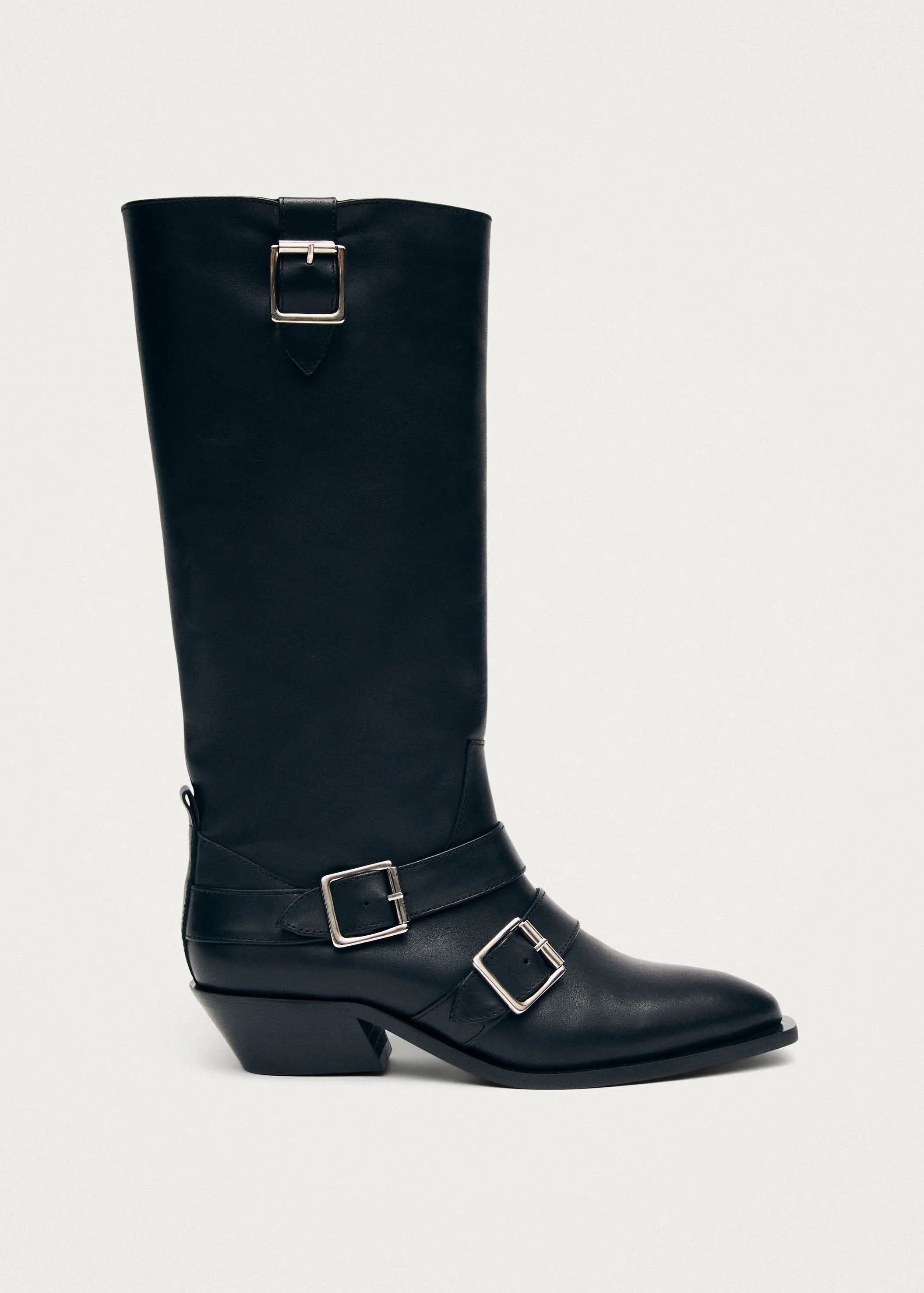 Ryder Black Leather Boots sold by Alohas