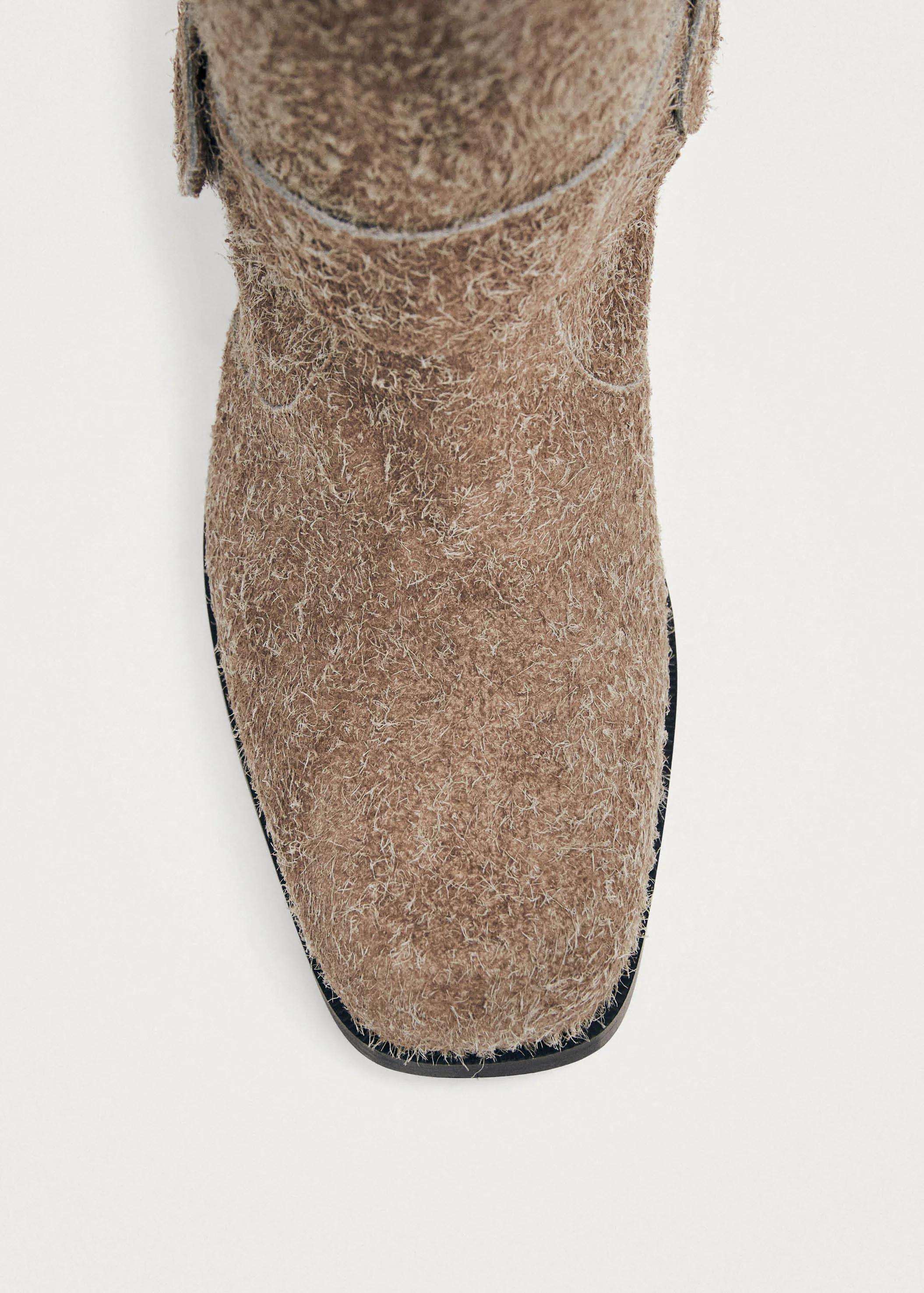 Rocky Suede Fuzzy Beige Leather Boots sold by Alohas product image thumbnail 4
