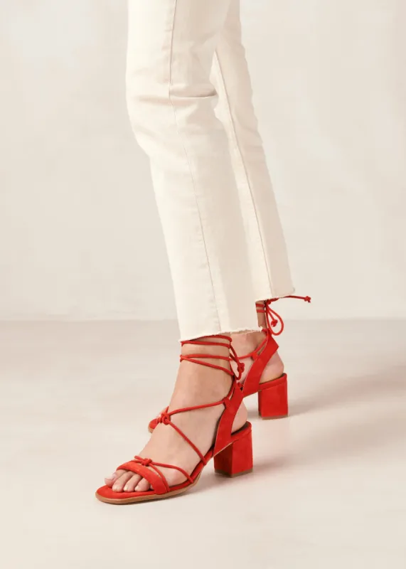 Sophie Orange Leather Sandals sold by Alohas