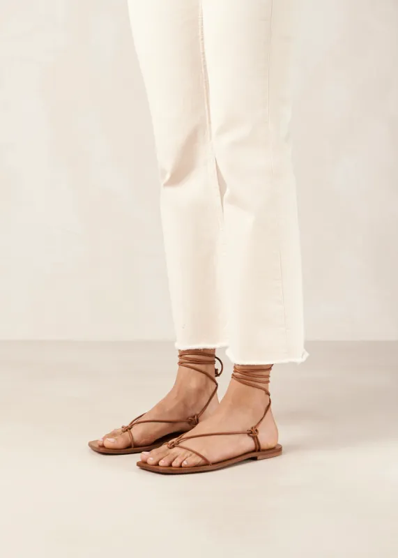Misty Tan Leather Sandals sold by Alohas