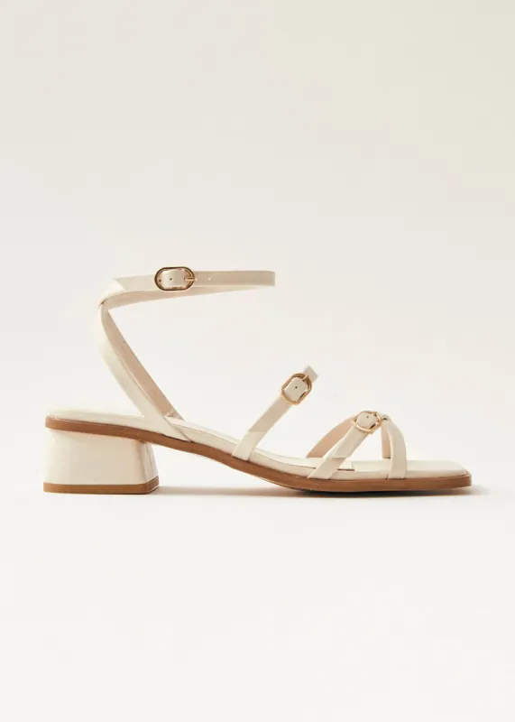 Tanya Cream Vegan Leather Sandals sold by Alohas