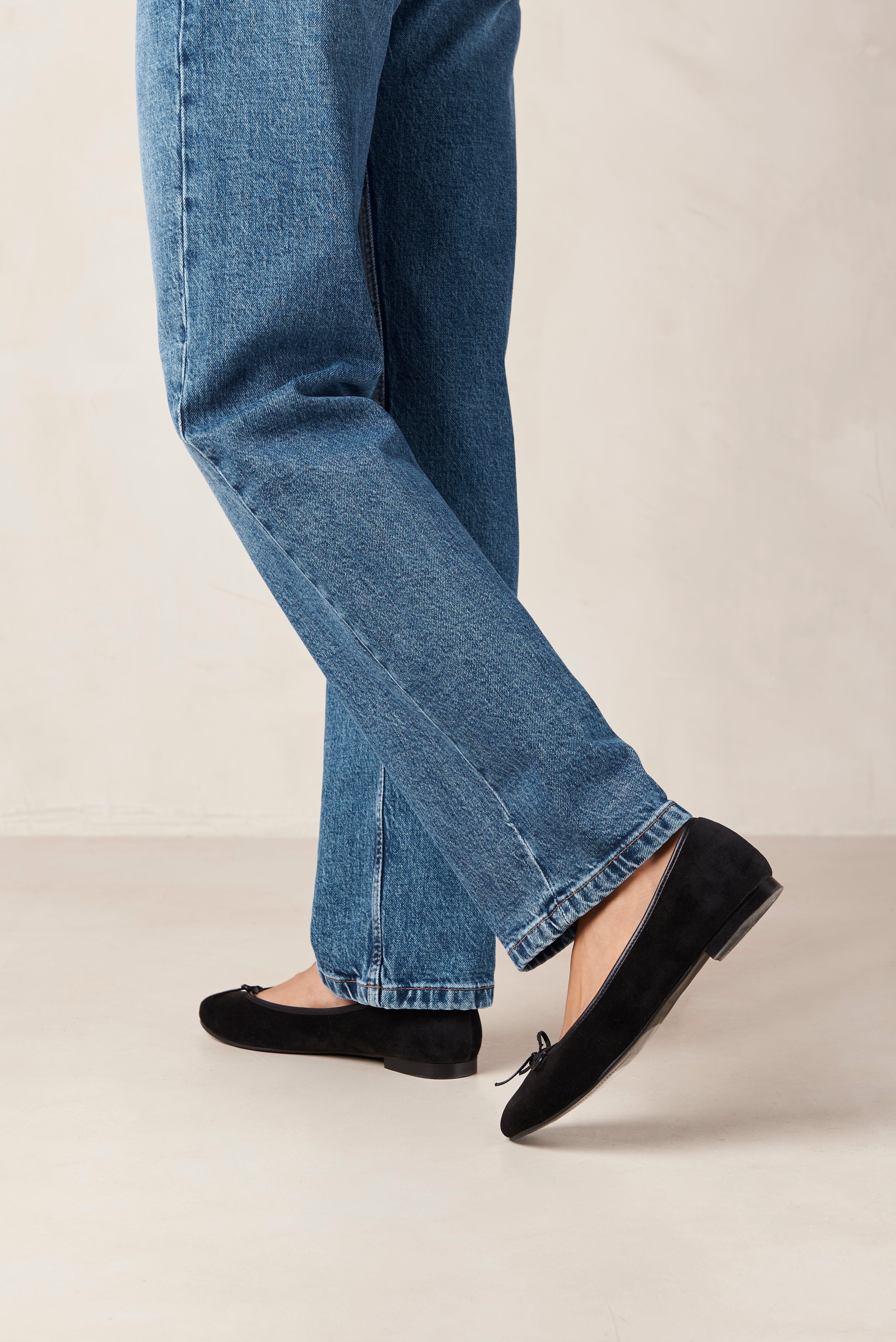 Maris Velvet Black Ballet Flats sold by Alohas