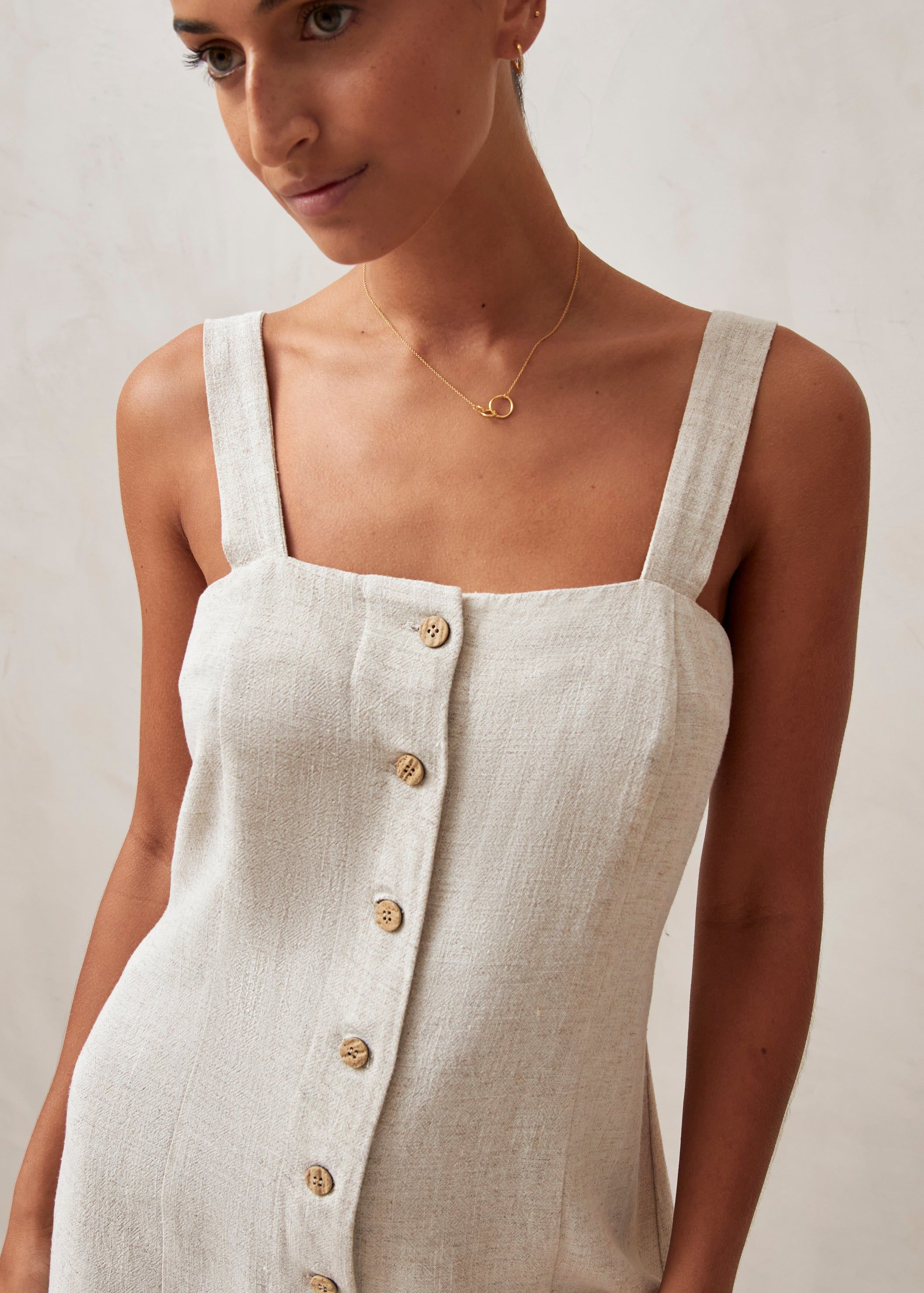 Moira Natural Linen Romper sold by Alohas product image thumbnail 5