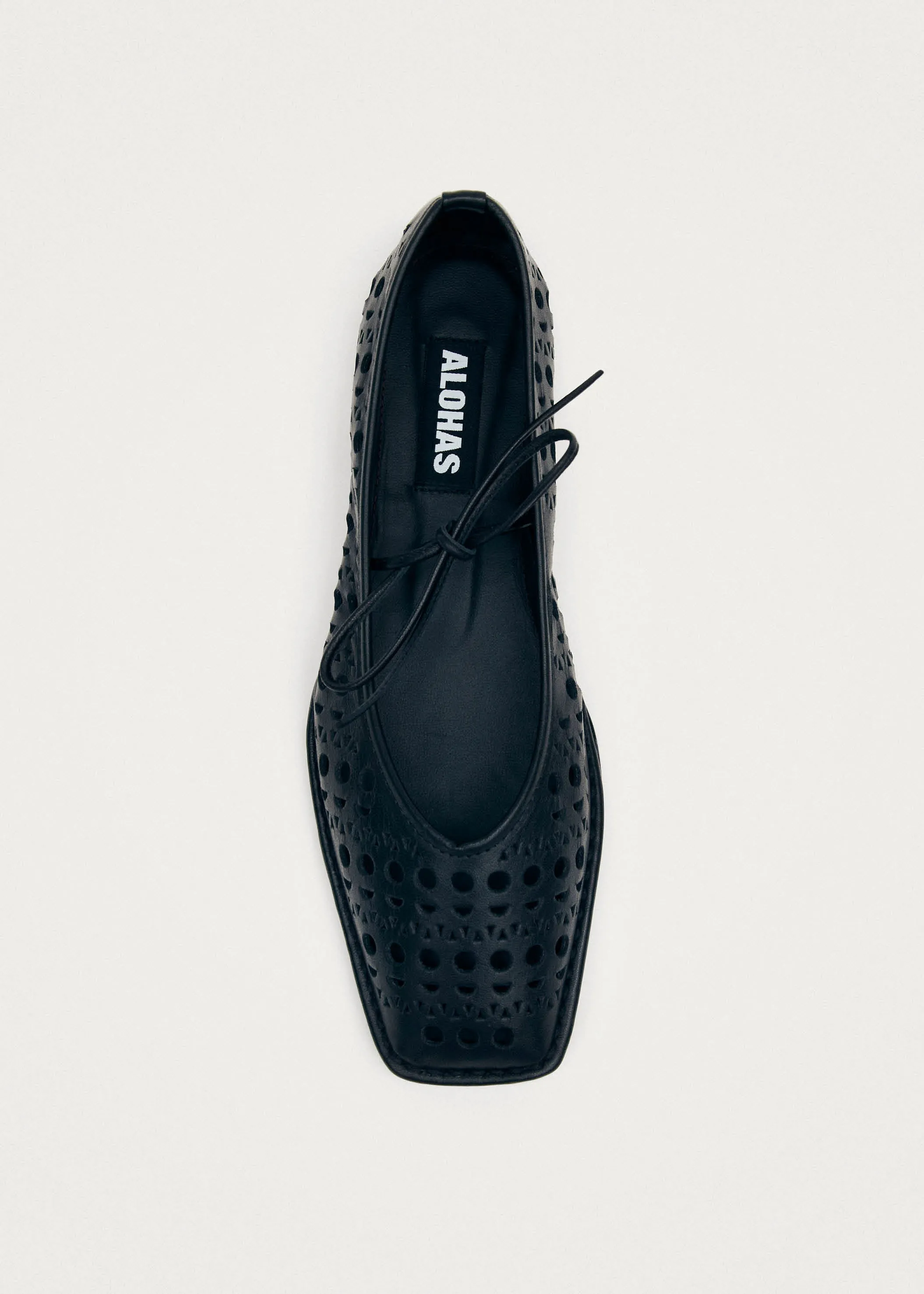 Sway Slit Black Leather Ballet Flats sold by Alohas product image thumbnail 4