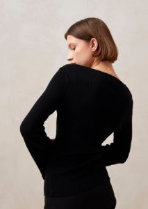 Nomi Black Tricot Cardigan sold by Alohas