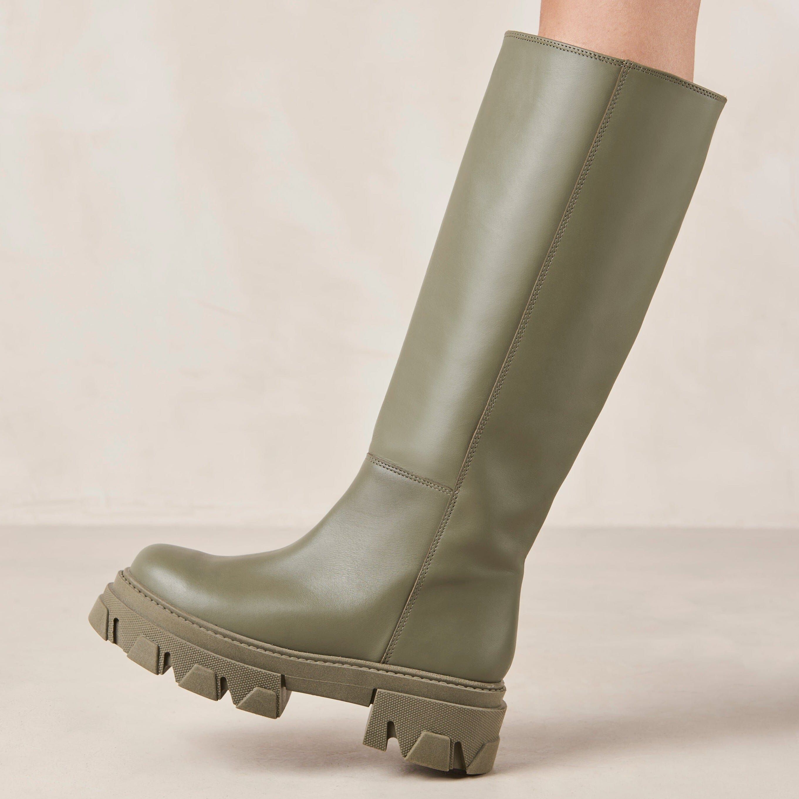 Katiuska Khaki Leather High Boot sold by Alohas product image thumbnail 3