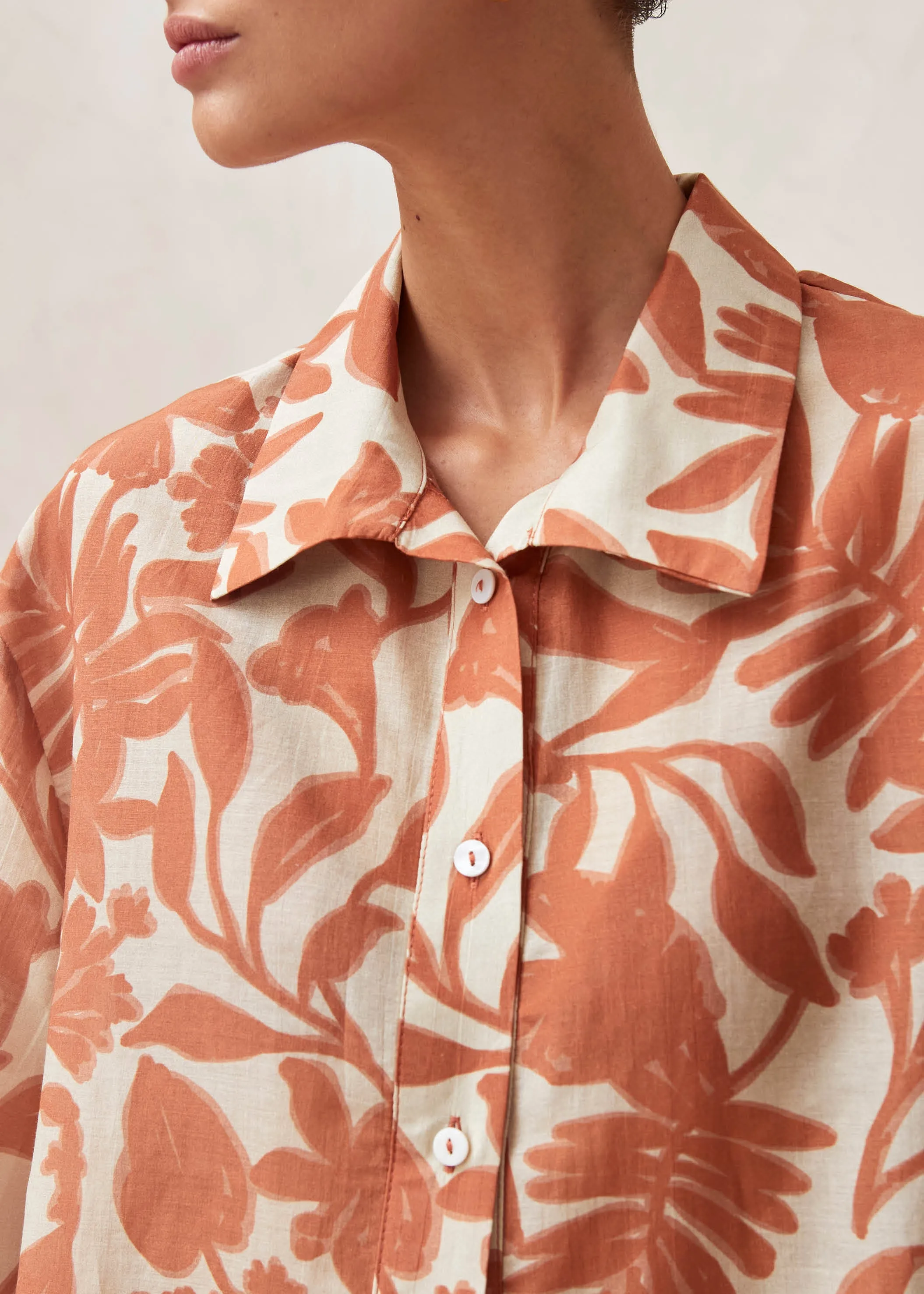 Belize Floral Orange Shirt sold by Alohas product image thumbnail 5